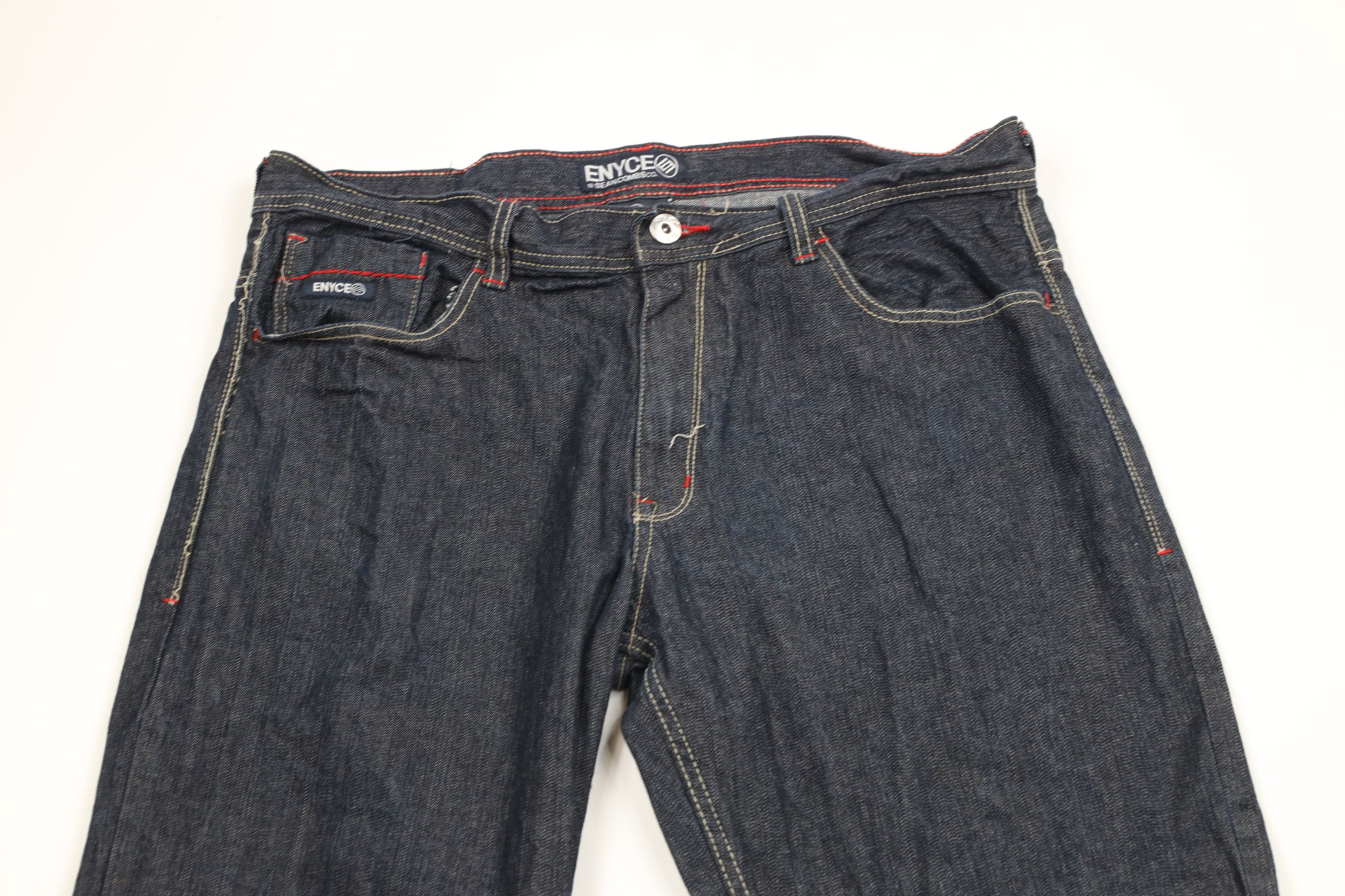 Enyce × Vintage Vintage Enyce Distressed Baggy Fit Wide Leg Denim Jeans Blue Size US 38 / EU 54 - 2 Thumbnail