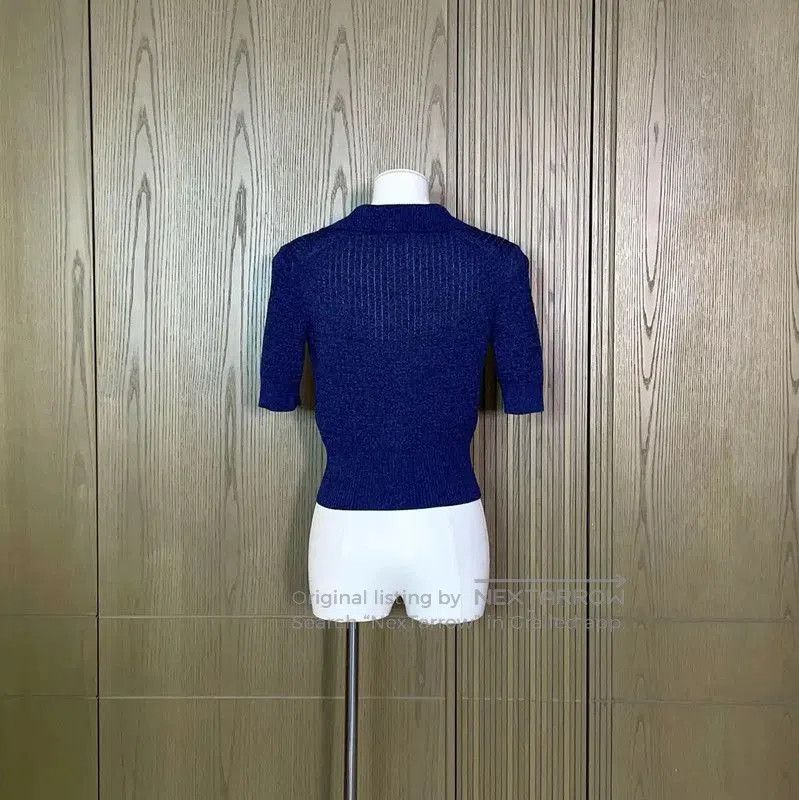 Chanel Chanel Summer Blue Silk Short Sleeve Top . Size S / US 4 / IT 40 - 1 Thumbnail