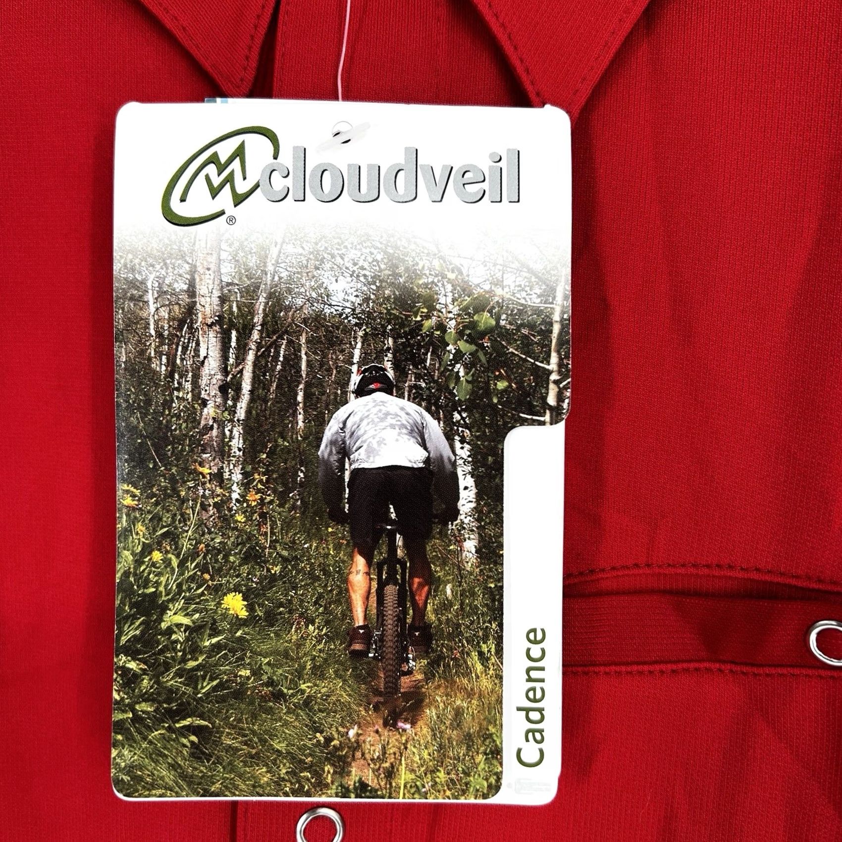 Vintage New! Cloudveil Short Sleeve Shirt XL Red Polyester Snap Front NWT Mens Regular Fit Pocket Size US XL / EU 56 / 4 - 3 Thumbnail