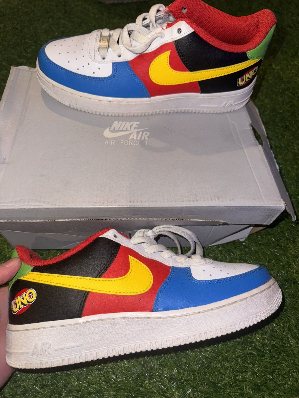 Nike Air Force 1 White / University Gold Uno Collab Size US 6.5 / EU 39-40 - 3 Thumbnail