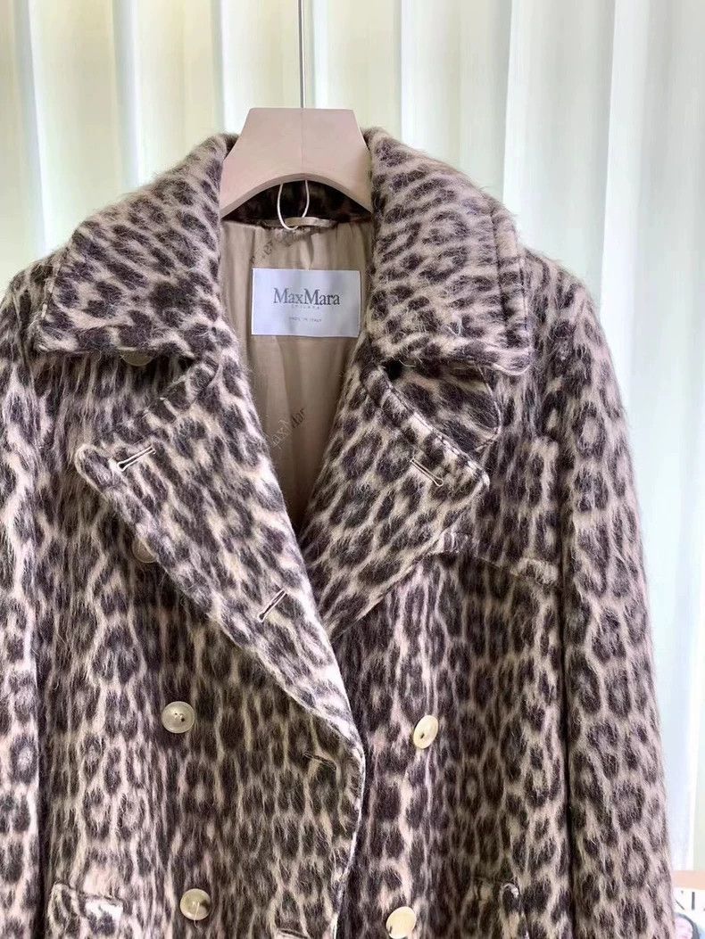 Max Mara Max Mara Leopard-print double-breasted wool coat Size M / US 6-8 / IT 42-44 - 6 Thumbnail