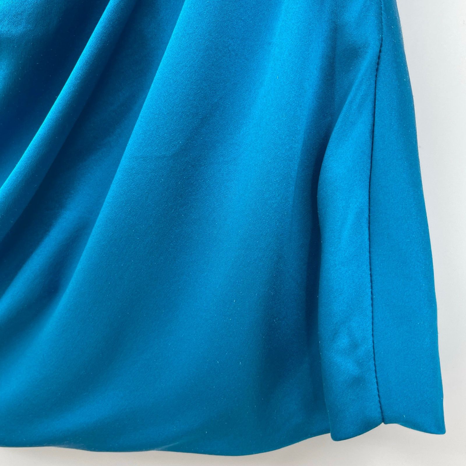 Other The Sei | Ruched Mini Skirt in Lake Teal Blue Silk 6 w/ Tags Size 28" / US 6 / IT 42 - 11 Thumbnail