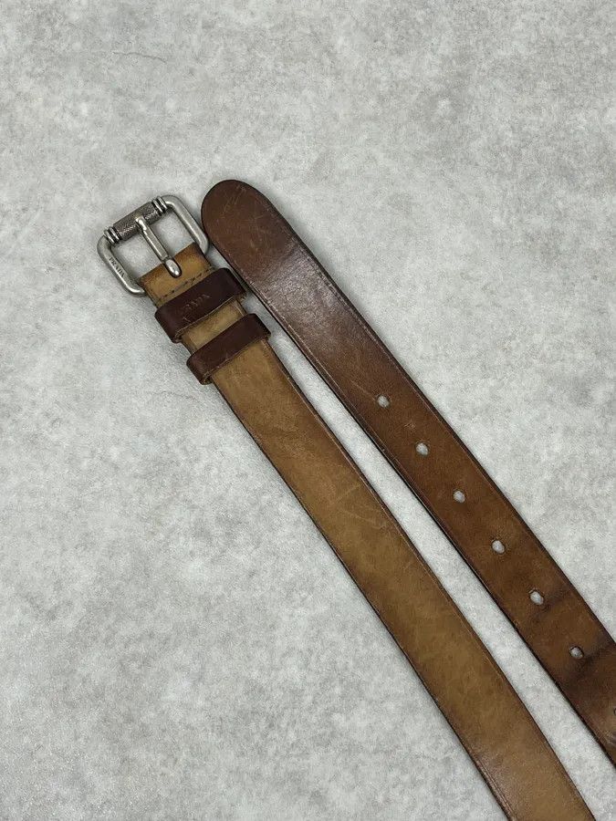 Prada 2000s Prada Brown Leather Minimalist Belt Size ONE SIZE - 3 Thumbnail