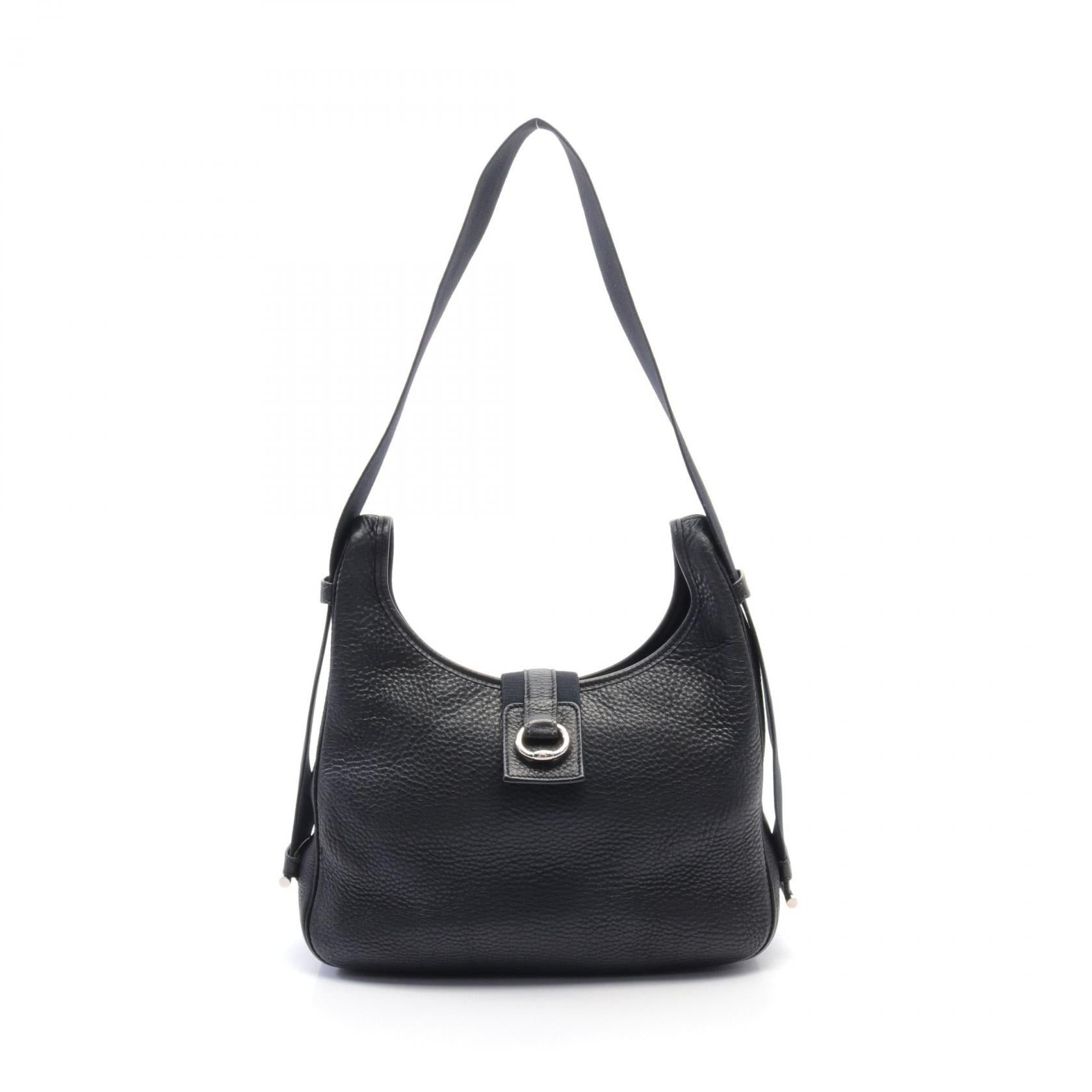 Hermes Hermes Sako Shoulder Bag Fjord Leather Black Silver Hardware □B Stamp (Manufactured Around 1998) Size ONE SIZE - 1 Thumbnail