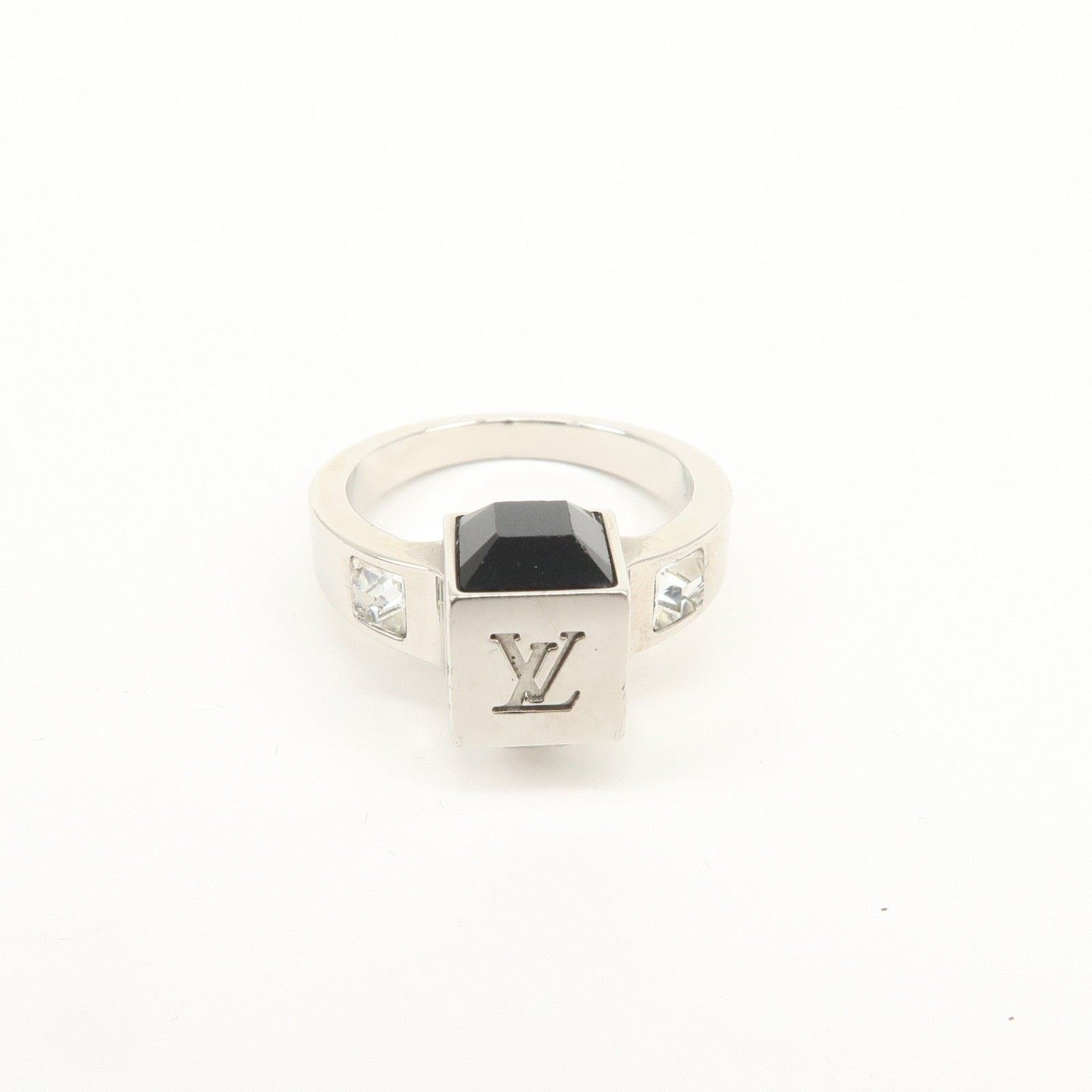 Louis Vuitton Louis Vuitton Berg Gamble Metal Rhinestone Ring Silver Size ONE SIZE - 2 Thumbnail
