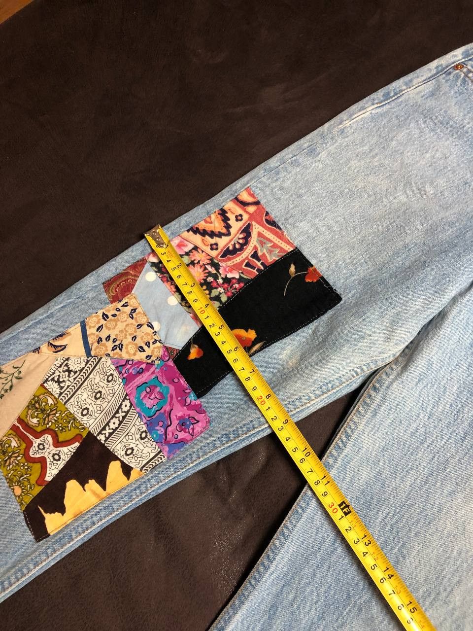Levi's Levi's 501 patchwork straight leg jeans with a raw hem Size US 30 / EU 46 - 4 Thumbnail