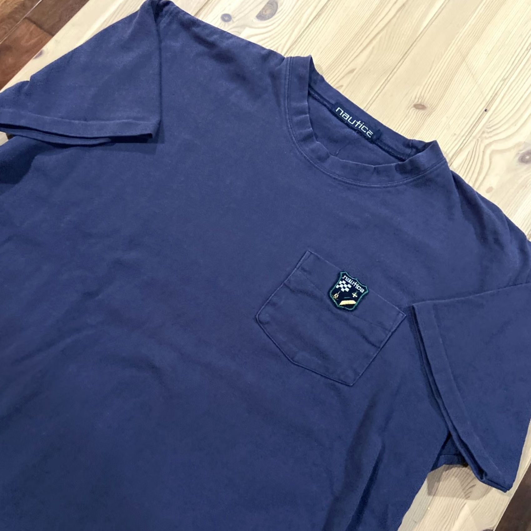 Nautica VINTAGE Nautica Shirt L Mens Navy Blue Pocket Double Sided 90s Y2K Made in Usa Size US L / EU 52-54 / 3 - 2 Thumbnail