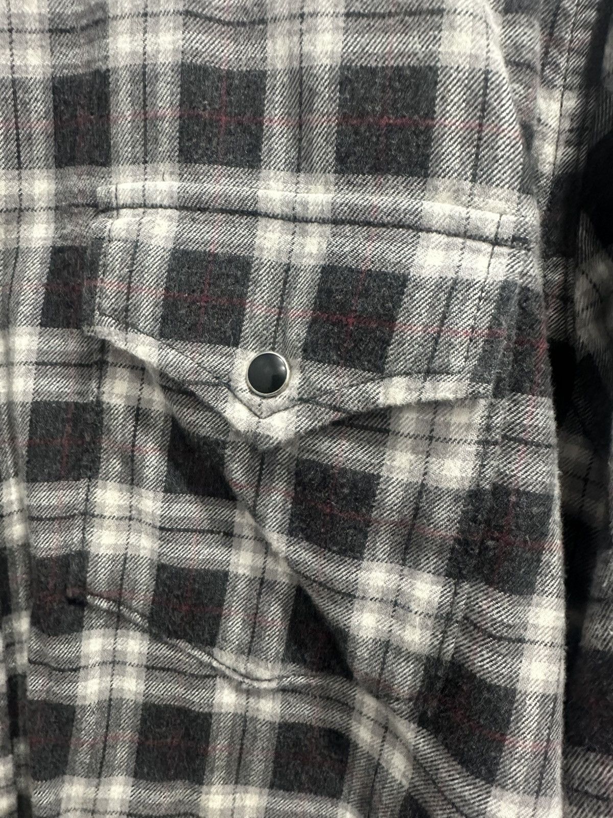 Saint Laurent Paris Saint Laurent Paris grey distressed button up Size US M / EU 48-50 / 2 - 3 Thumbnail