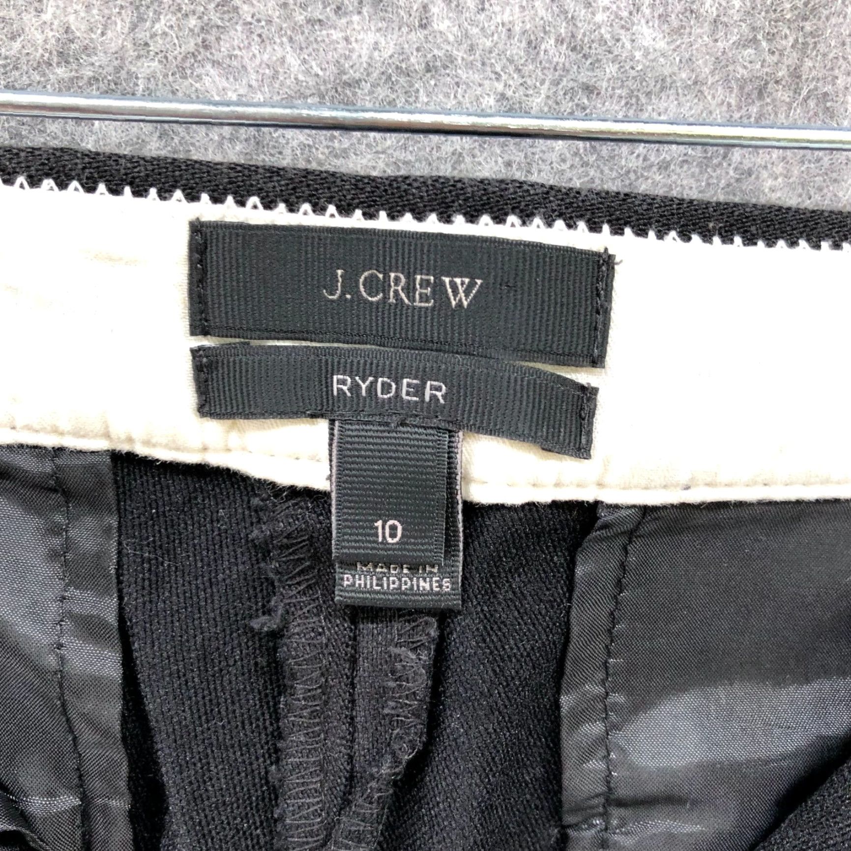 J.Crew J. Crew Ryder Dress Pants Womens 10 Skinny Ankle Black Stretch Cotton Blend Size 32" / US 10 / IT 46 - 7 Thumbnail