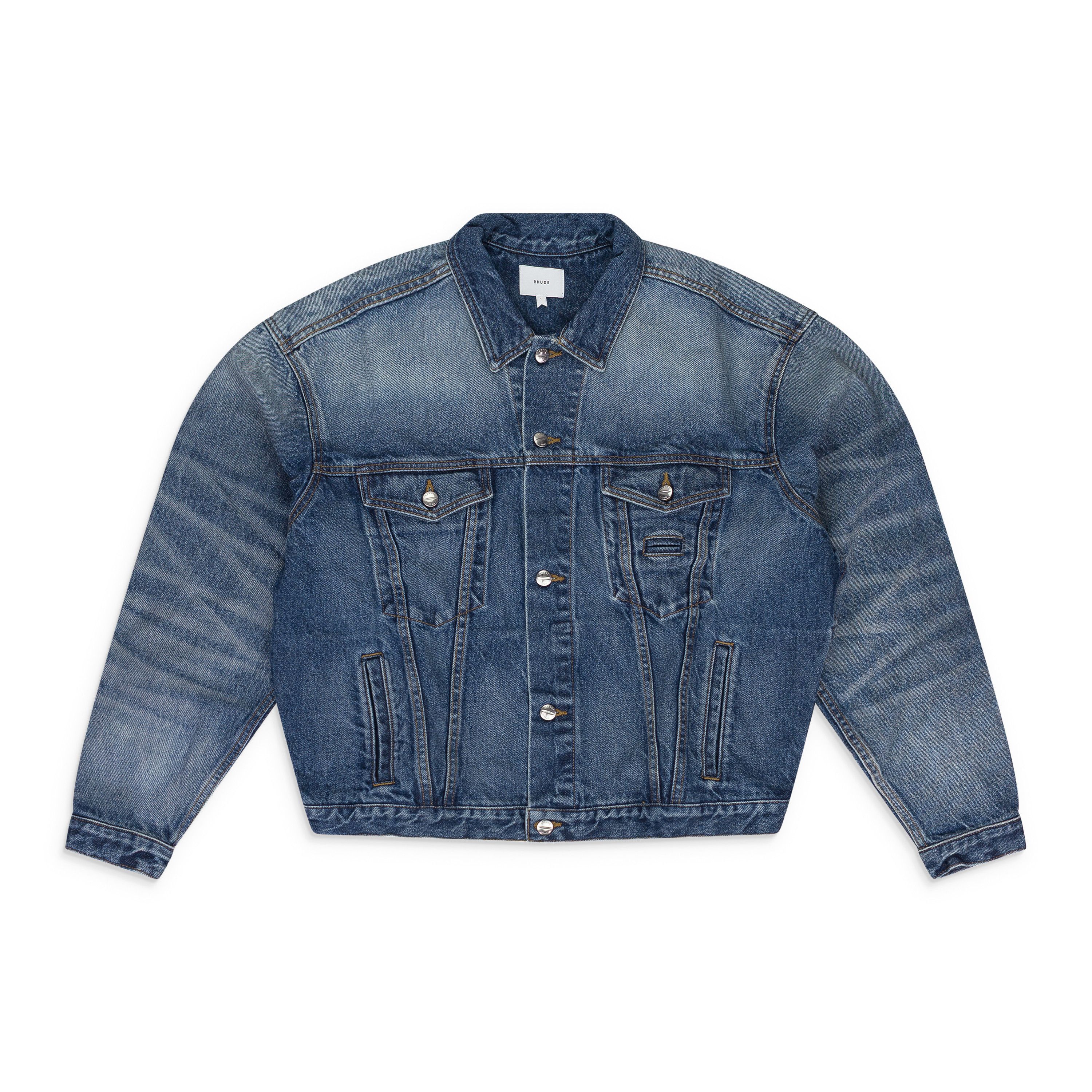 Rhude Rhude INDIGO OVERSIZED DENIM TRUCKER JACKET SIZE XS Size US XS / EU 42 / 0 - 1 Thumbnail