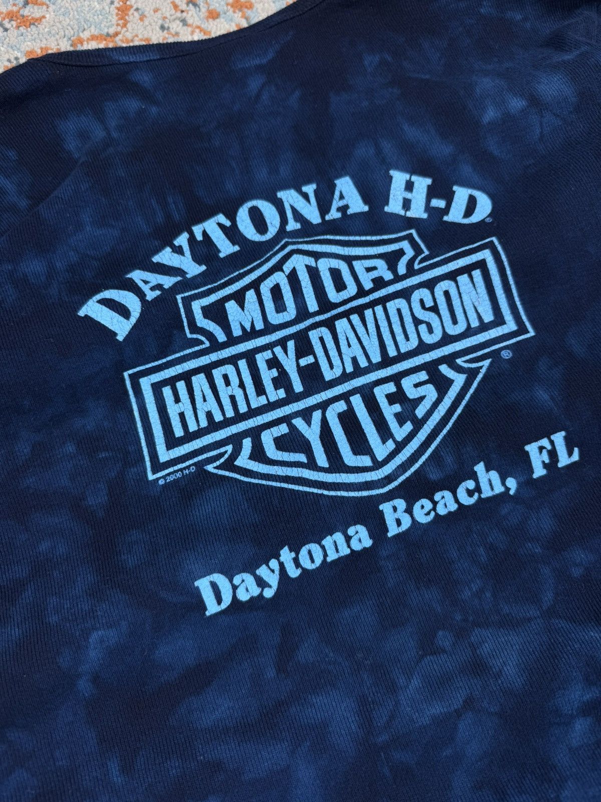 Harley Davidson Vintage Y2K Harley Davidson USA tie dye 3/4 ribbed top tee Size M / US 6-8 / IT 42-44 - 8 Thumbnail