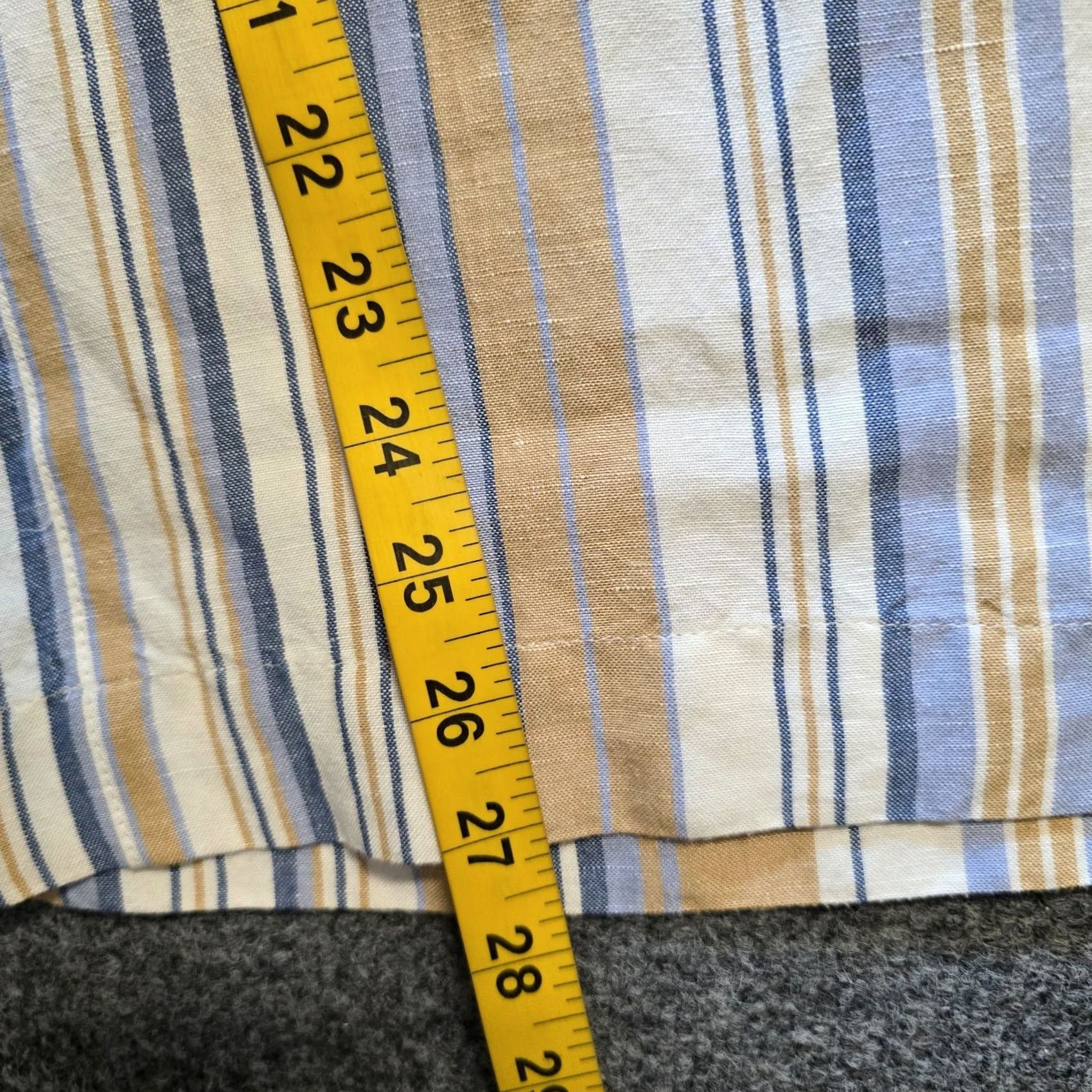 J. Jill J. Jill Pants Womens 1X Blue Tan Stripe Wide-Leg Linen Crop Belted Beachy Capsule Shirt Size 40" / US 18 - 7 Thumbnail