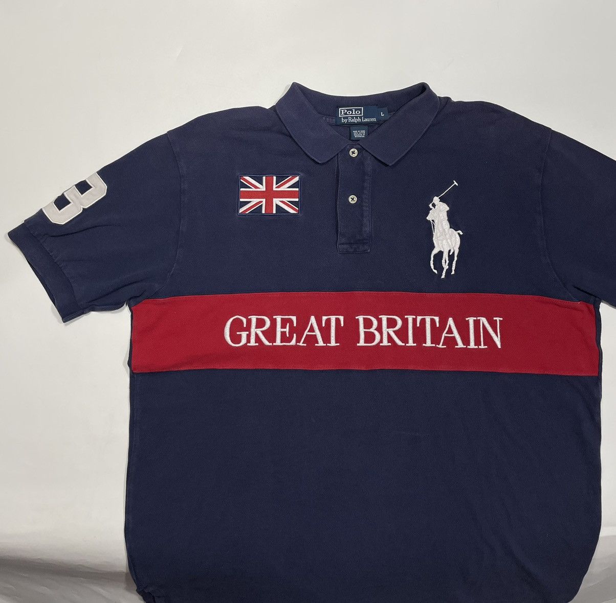Vintage Vintage Polo Ralph Lauren Great Britain Big pony logo Size US L / EU 52-54 / 3 - 3 Thumbnail