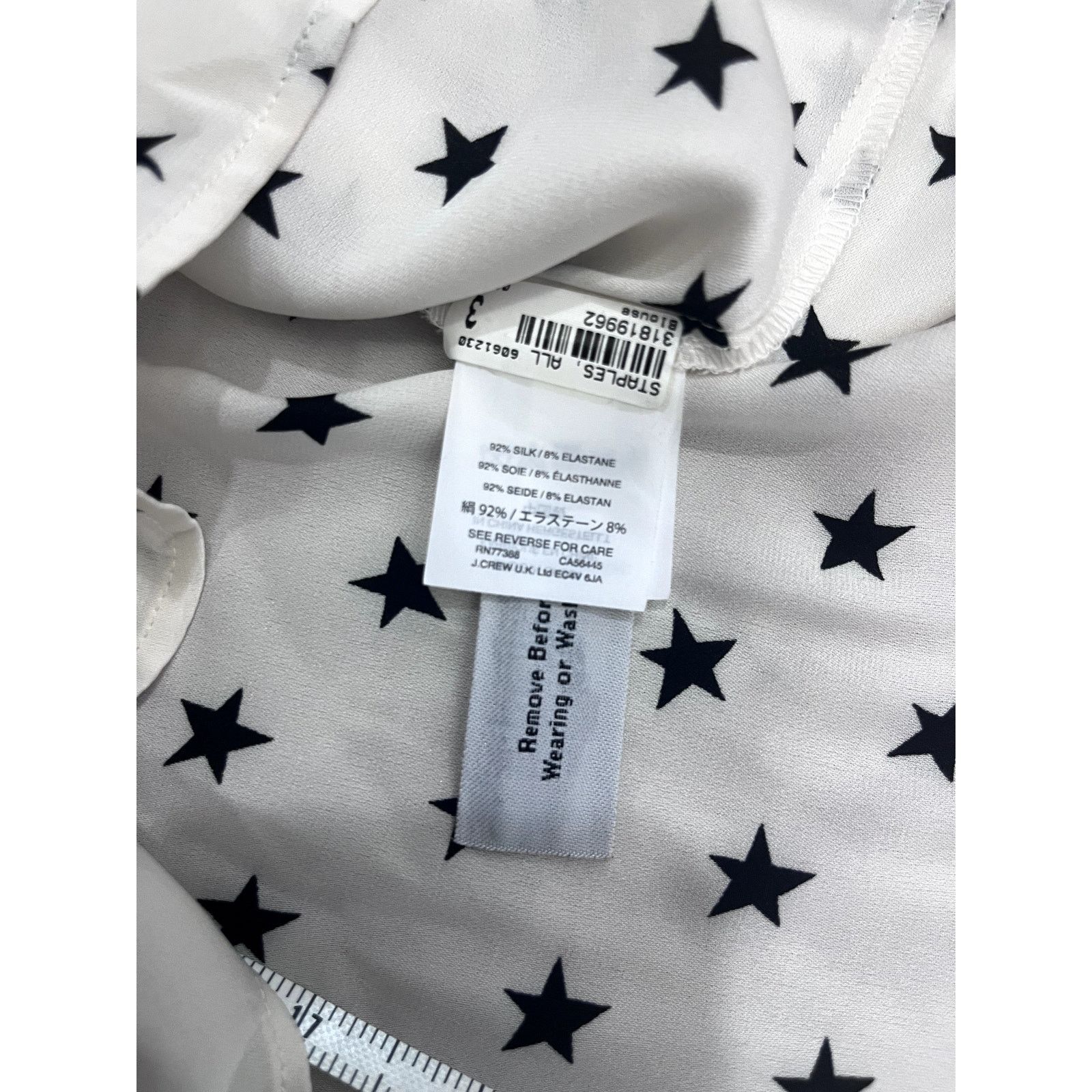 J.Crew Women's J.Crew Silk Star Print Blouse 6 Size M / US 6-8 / IT 42-44 - 6 Thumbnail