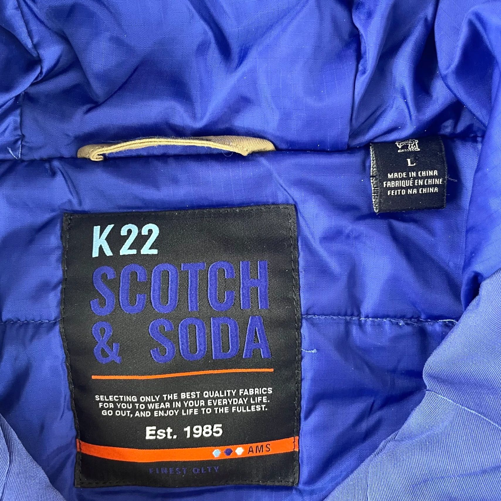 Scotch & Soda SCOTCH & SODA K22 Parka Jacket Mens L Beige Full Zip Hooded Insulated Water Wind Resistant Nylon Canvas - 62 chars Size US L / EU 52-54 / 3 - 2 Thumbnail