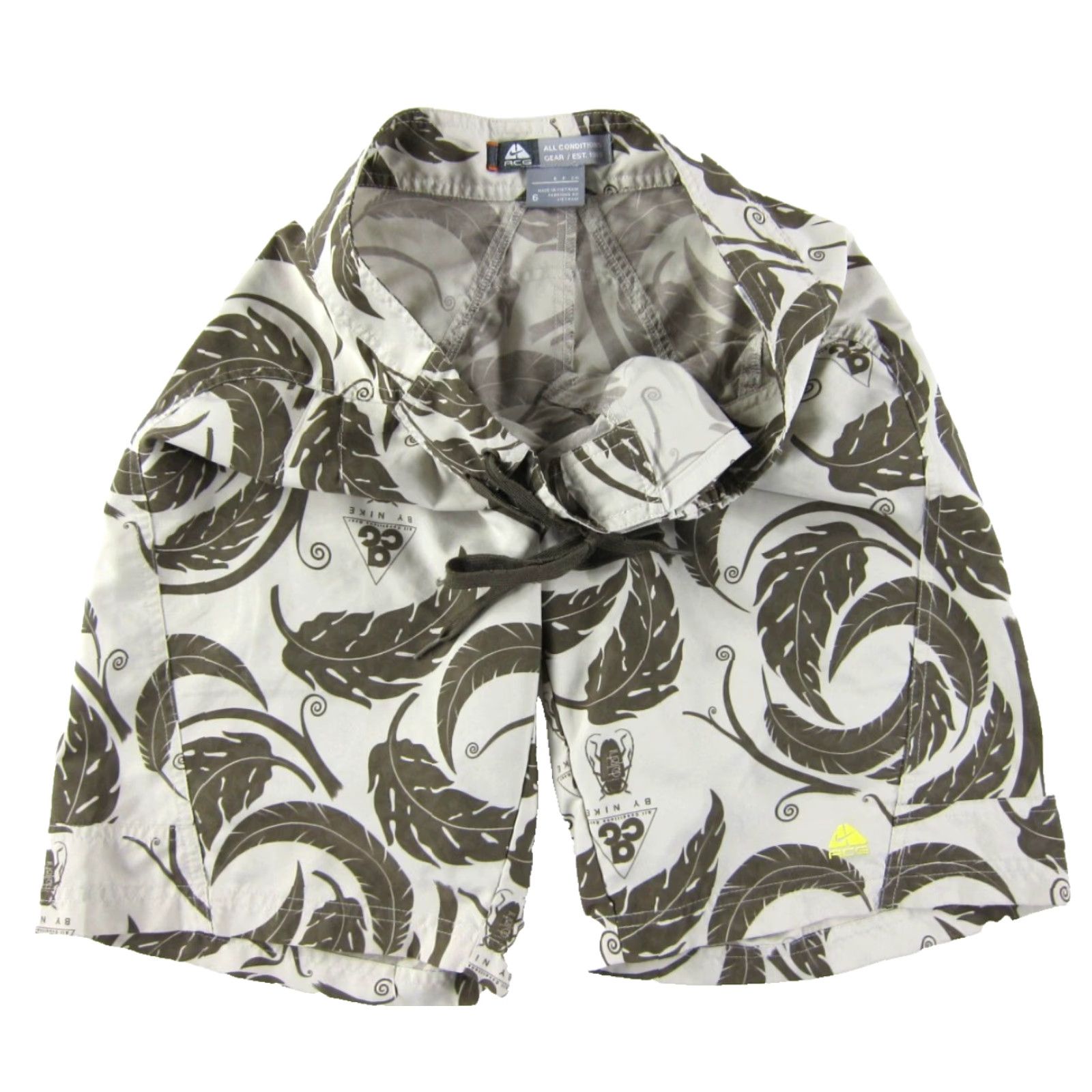 Nike ACG VINTAGE Nike ACG Brown Leaf Swim Surf Beach Board Shorts Women Size 6 Size 28" / US 6 / IT 42 - 6 Thumbnail