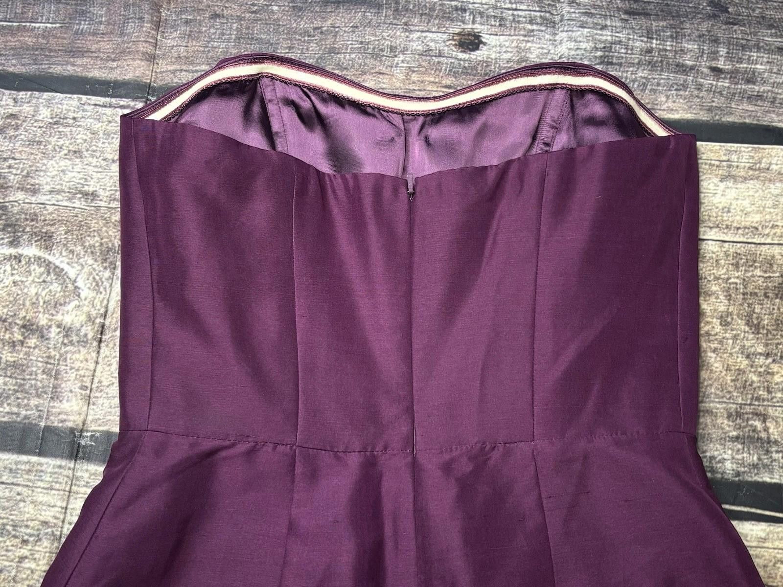 Other Jenny Yoo Dress Womens Size 4 Silk Sheath Strapless Purple Size S / US 4 / IT 40 - 6 Thumbnail