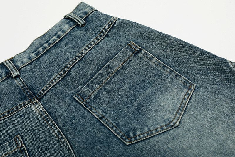 Jean American retro embroidered puppy wash distressed loose jeans Size US 34 / EU 50 - 5 Thumbnail