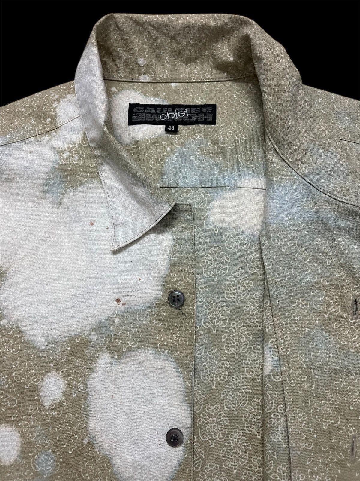 Gaultier Homme Objet × Jean Paul Gaultier Steal 🔥 Gaultier Homme Objet Shirt Button Up custom bleach Size US M / EU 48-50 / 2 - 9 Thumbnail