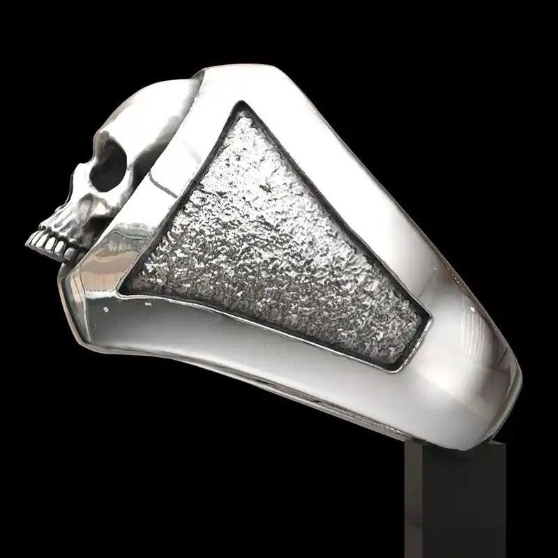 Vintage Stainless Steel Skull Ring Size ONE SIZE - 4 Thumbnail