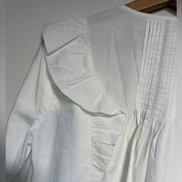 Joie Joie White Ruffle Front Pintuck Blouse Size S Size S / US 4 / IT 40 - 11 Thumbnail