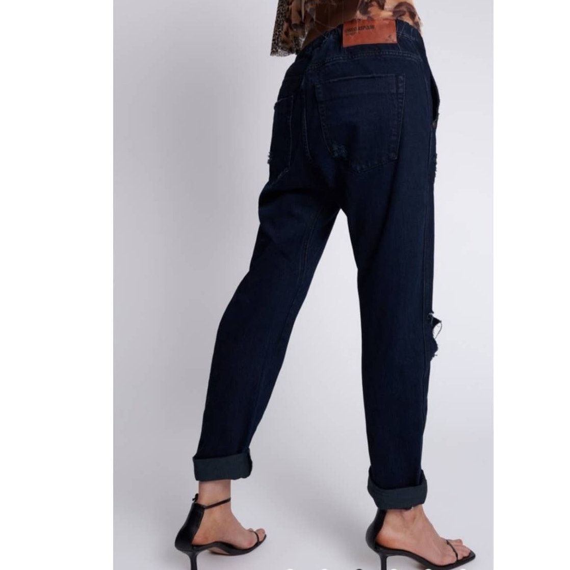 Free People New FP OneTeaspoon Shabbies Drawstring Boyfriend Jeans Size 28" / US 6 / IT 42 - 6 Thumbnail