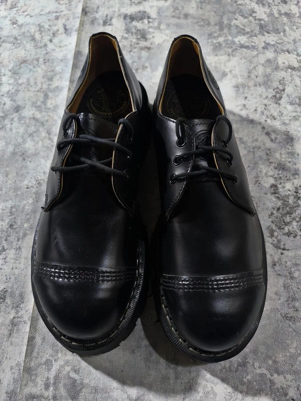 Leather Chunky Steel Cap Punk Leather Shoes Made in England 90s Size US 11 / EU 44 - 2 Thumbnail