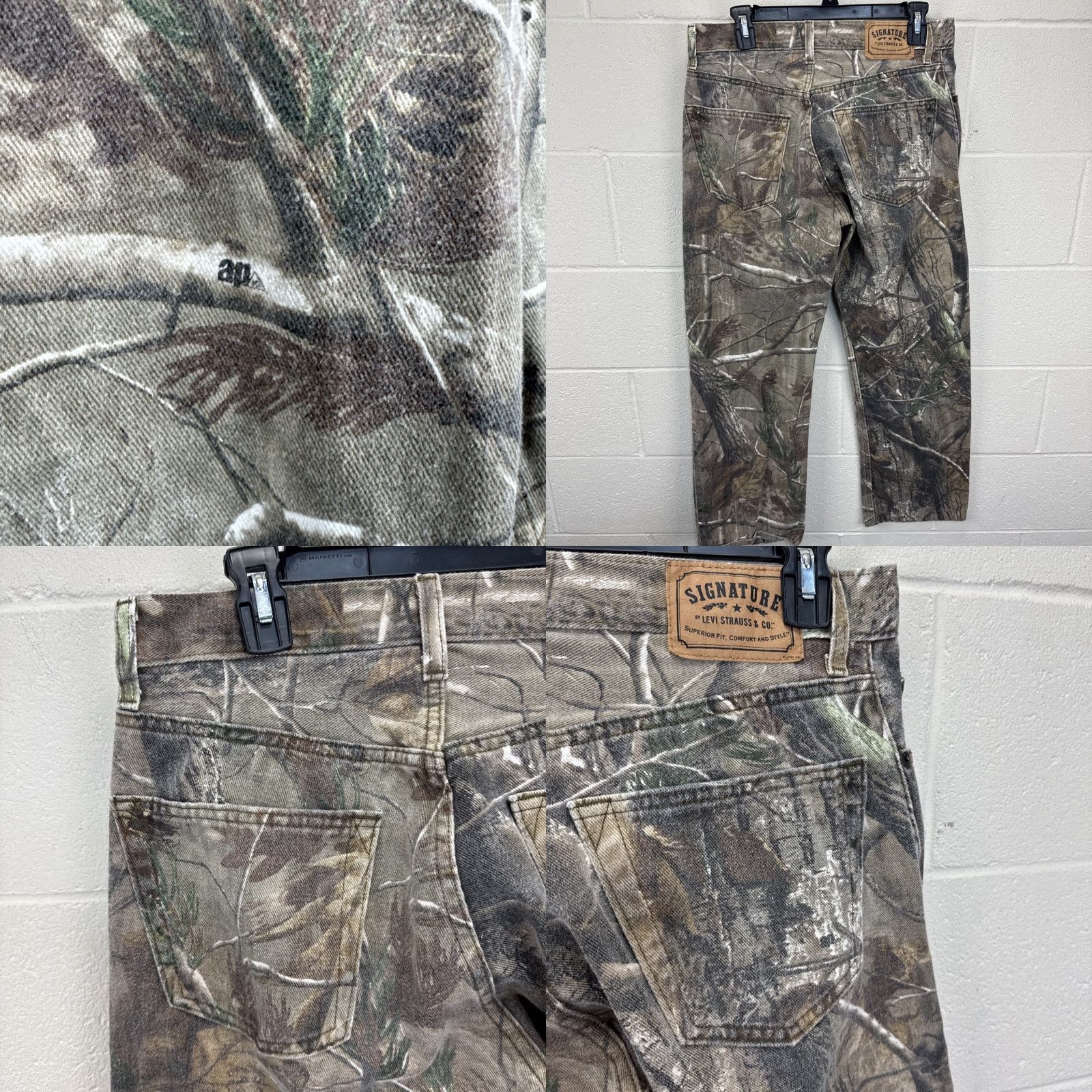 Vintage Levi Strauss Signature Camo Hunting Pants Jeans Men 32x30 Woodland Straight Mid Rise Relaxed Stretch Denim Shirt? Size US 32 / EU 48 - 8 Thumbnail
