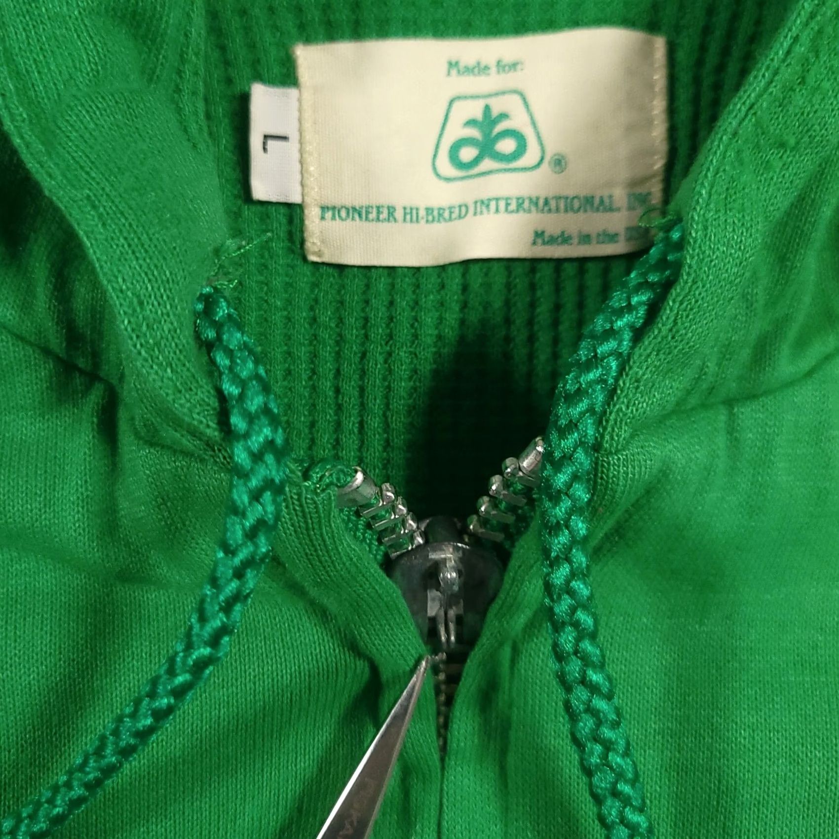 Vintage VINTAGE Pioneer Hi Bred Hoodie Mens L Green Full Zip Waffle Lined USA Logo Size US L / EU 52-54 / 3 - 5 Thumbnail