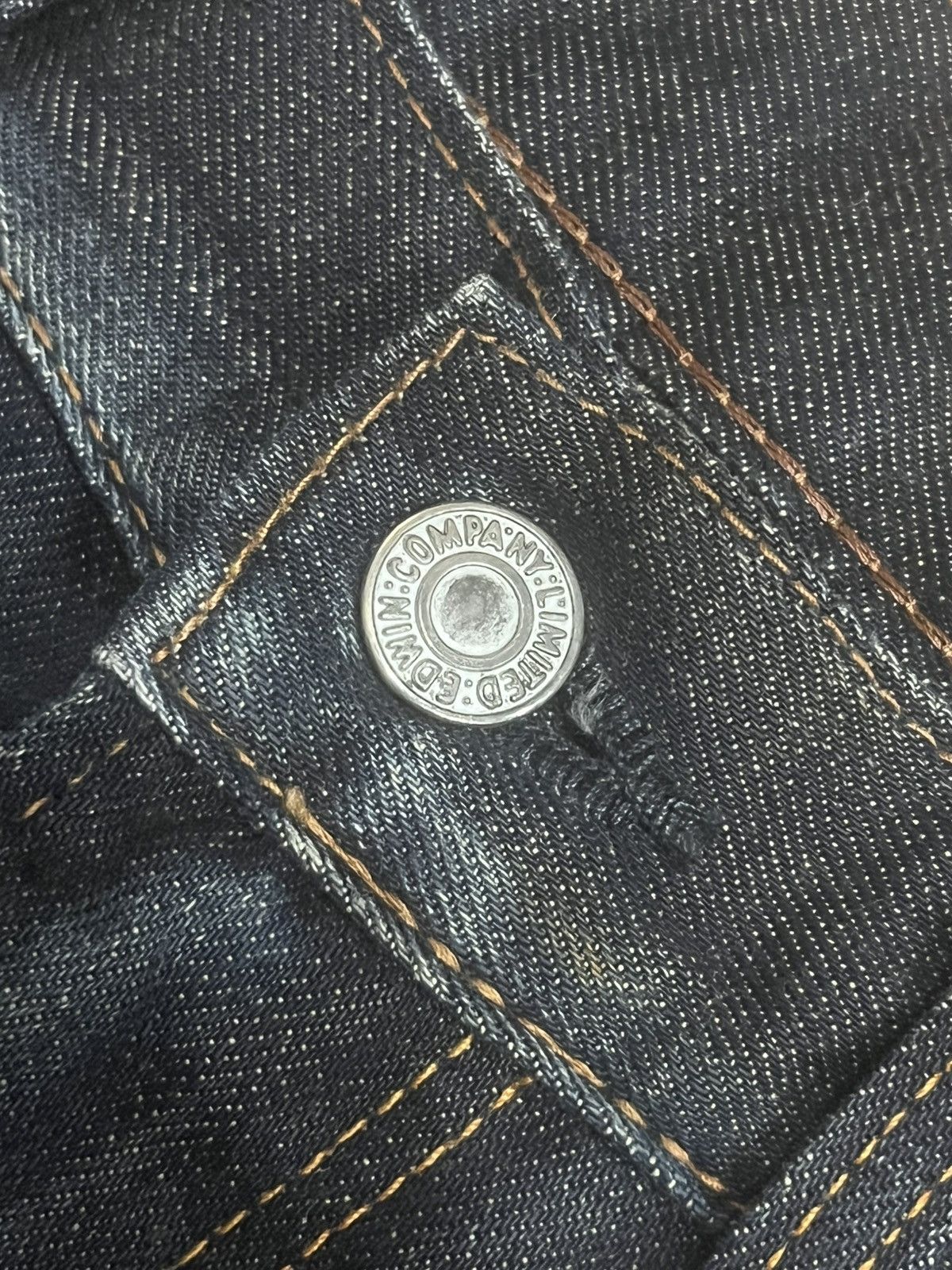 Edwin Vintage Edwin Japan Dark Faded Narrow Straight Ripped Jeans Size 28" / US 6 / IT 42 - 5 Thumbnail