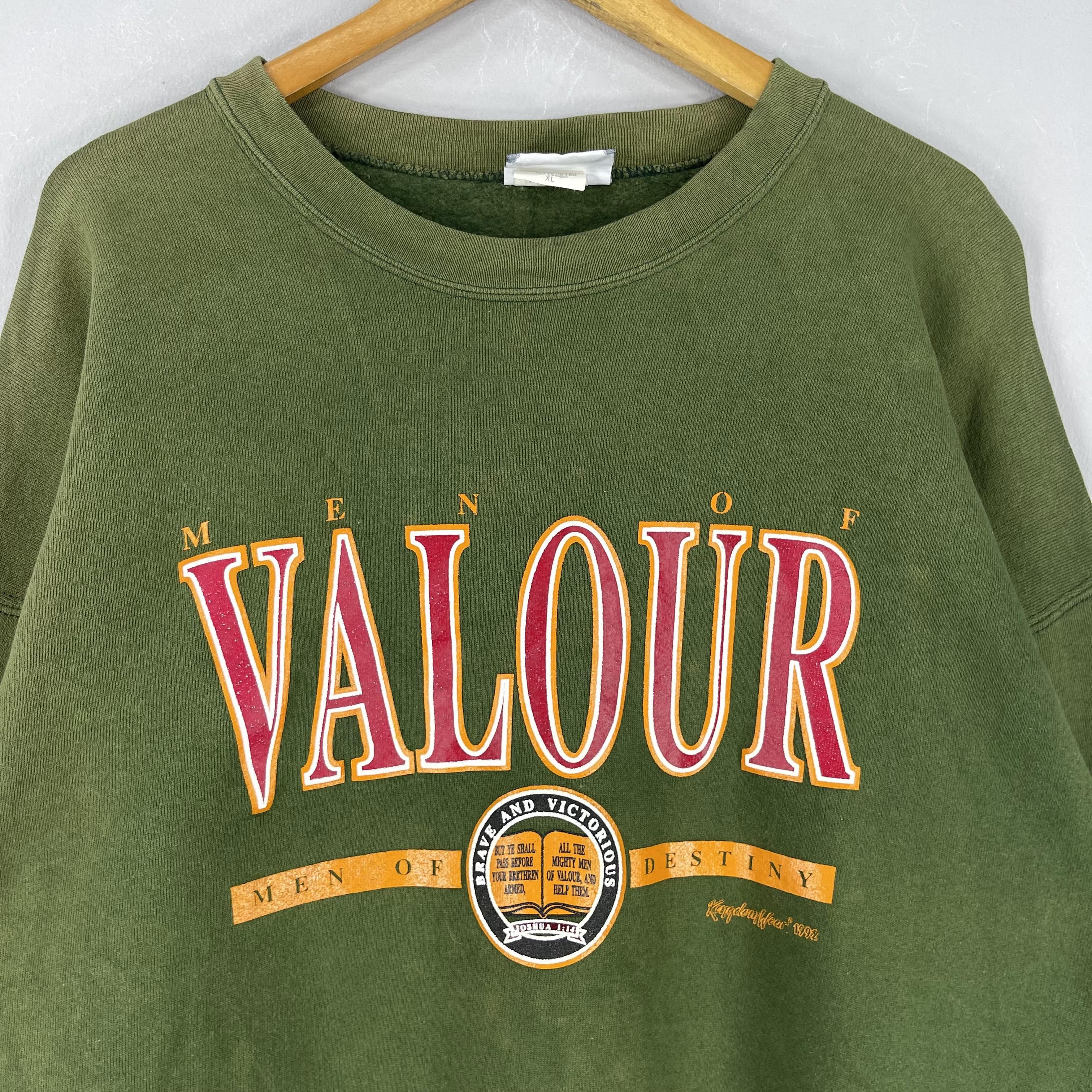 Vintage Vintage Men Of Valour Distressed Sun Faded Sweatshirt Size US XL / EU 56 / 4 - 2 Thumbnail