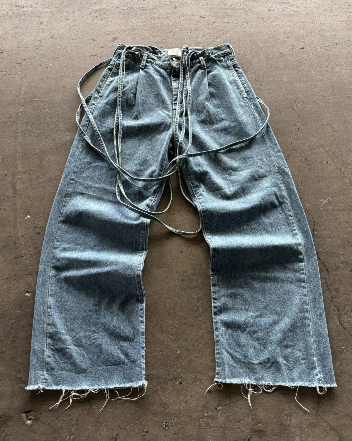 Beauty Beast × Japanese Brand 2000s Ungrid Multi Rope Blue Denim Baggy Jeans Size US 28 / EU 44 - 1 Thumbnail