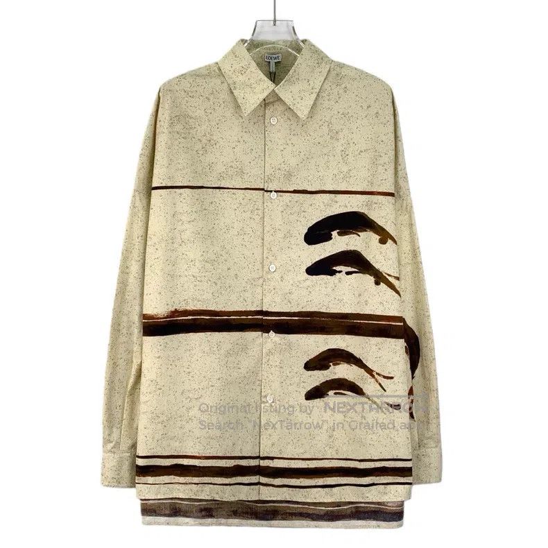 Loewe Loewe size 37 23 Model Beige Ink Wash Printed Cotton Collar Size US XS / EU 42 / 0 - 1 Thumbnail
