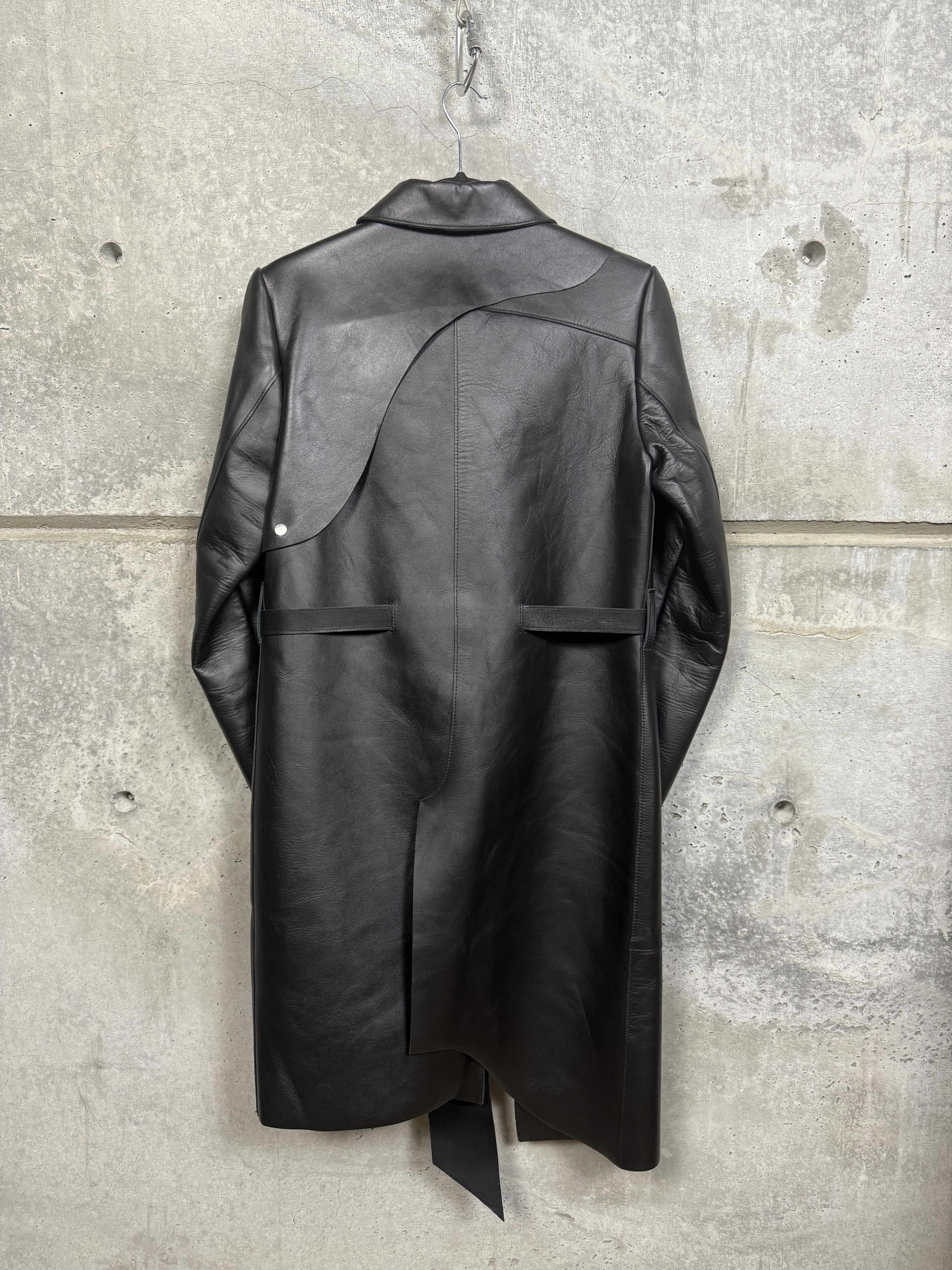 Heliot Emil Heliot Emil FW21 Drape-panel Leather Coat Size XXS / US 00 / IT 34 - 5 Thumbnail