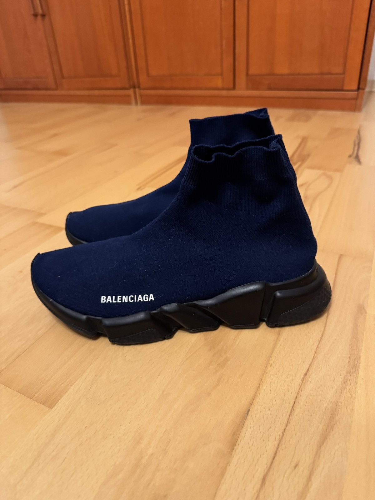 Navy blue balenciaga speed trainer clearance