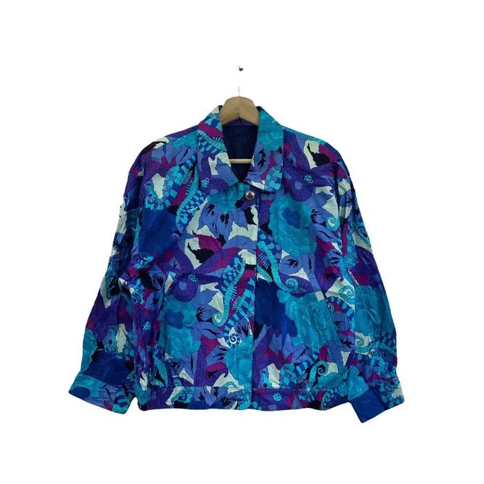 Vintage Vtg 90’ SEAHORSES ART PAINTING Jacket Windbreaker Size M / US 6-8 / IT 42-44 - 1 Thumbnail