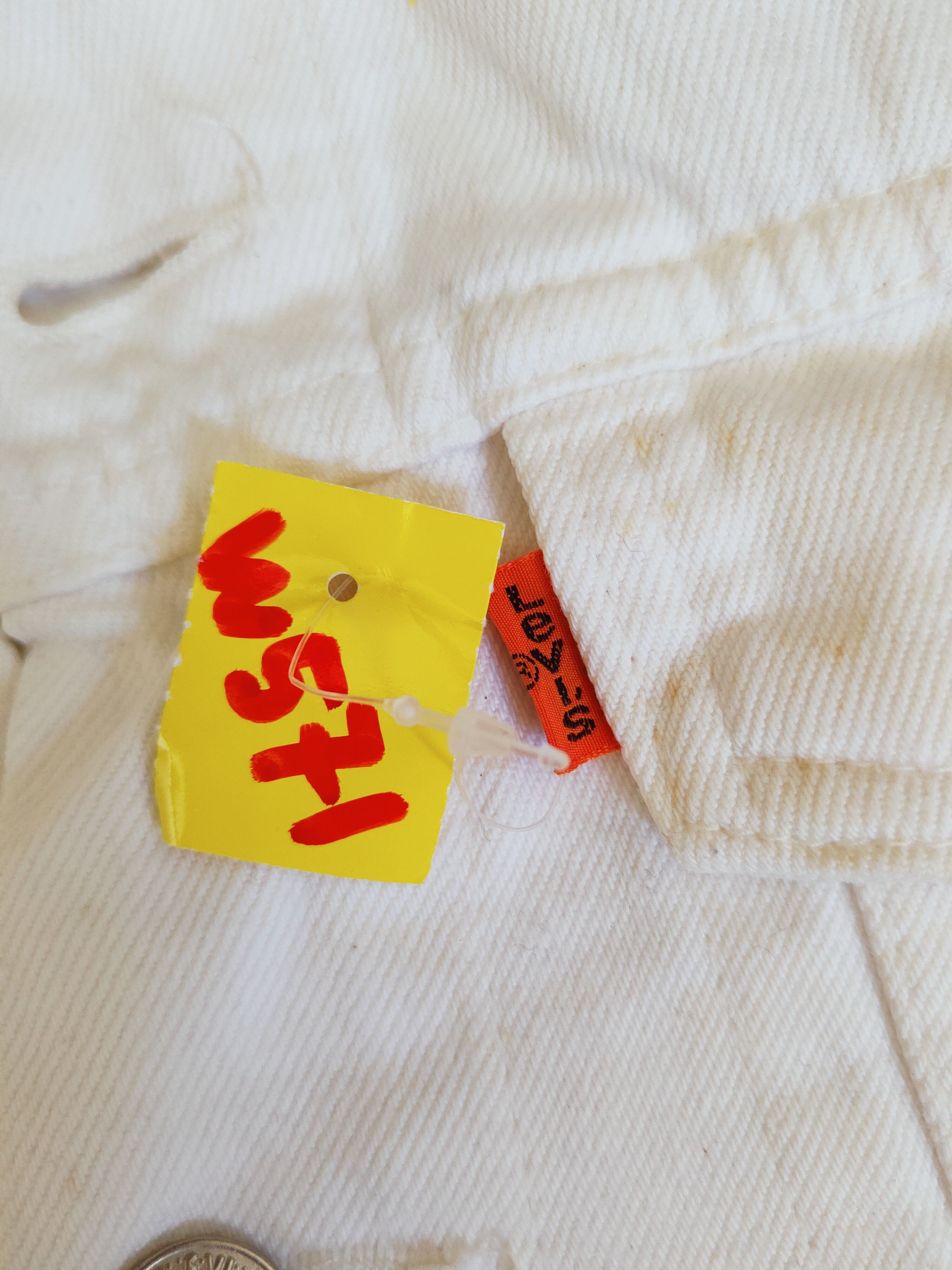 Levi's D Levi's orange tab vintage White Denim Jacket #W571 Size US M / EU 48-50 / 2 - 11 Thumbnail