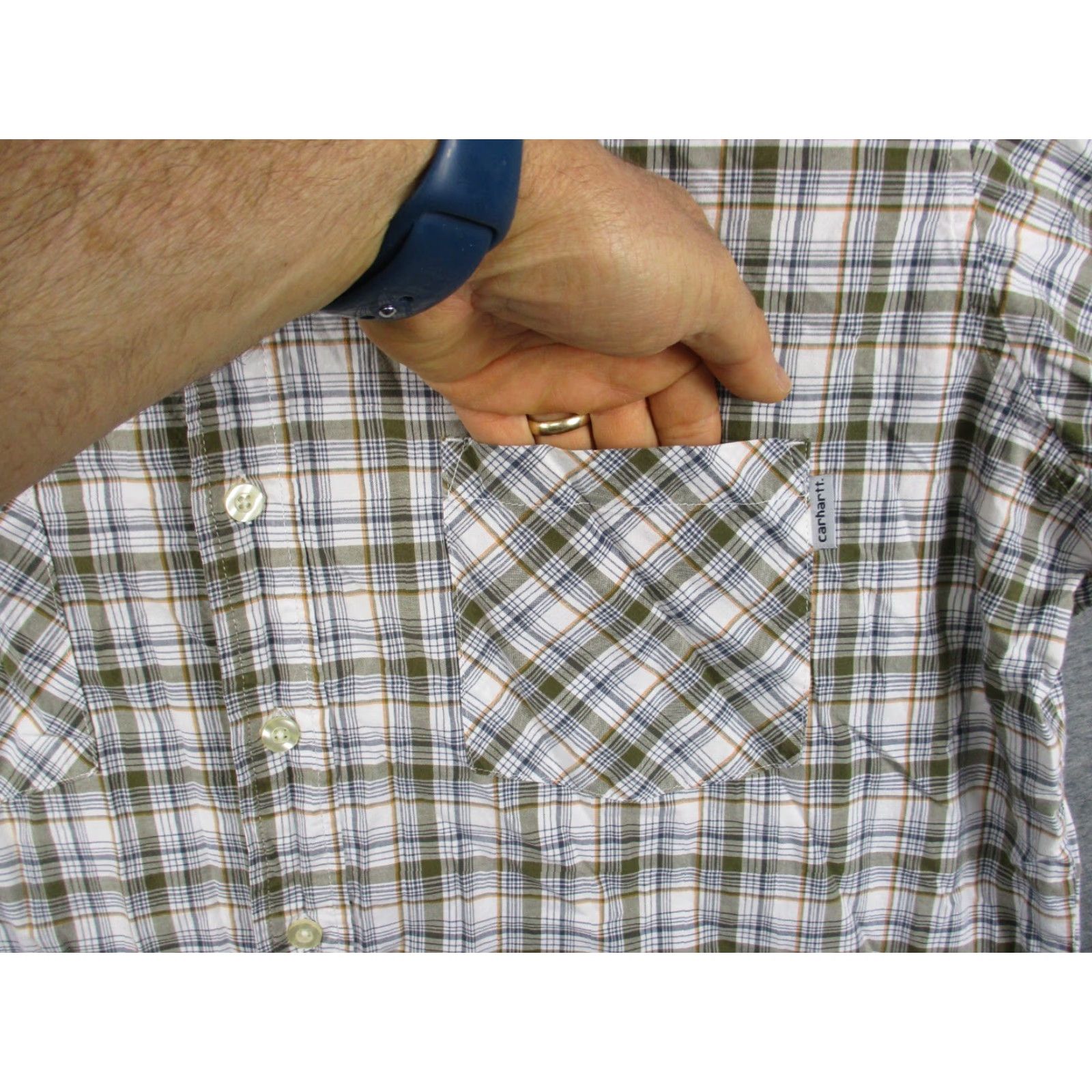 Carhartt Carhartt Plaid Shirt Men XL Short Sleeve Relaxed Fit Pocket Button Down Cowboy Size US XL / EU 56 / 4 - 2 Thumbnail