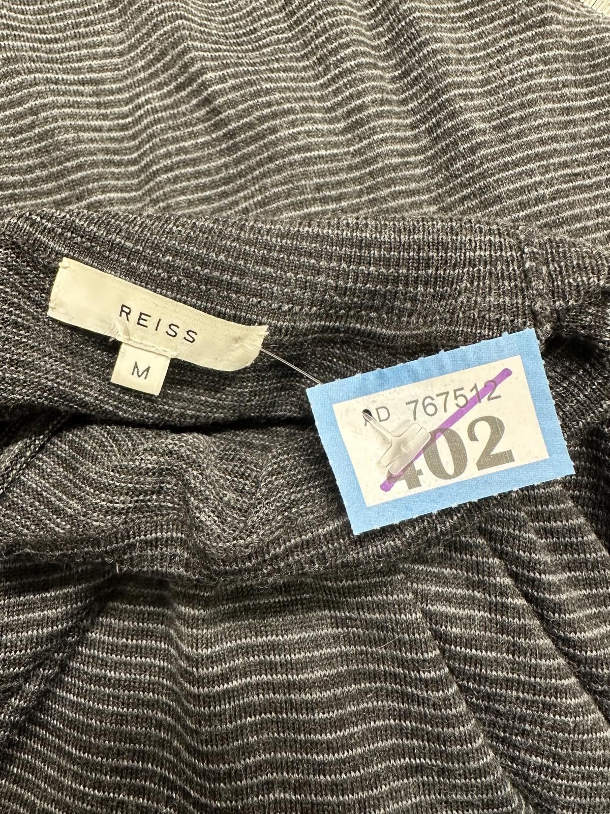 Reiss Reiss Medium Grey Striped Turtleneck Sweater Size US M / EU 48-50 / 2 - 2 Thumbnail
