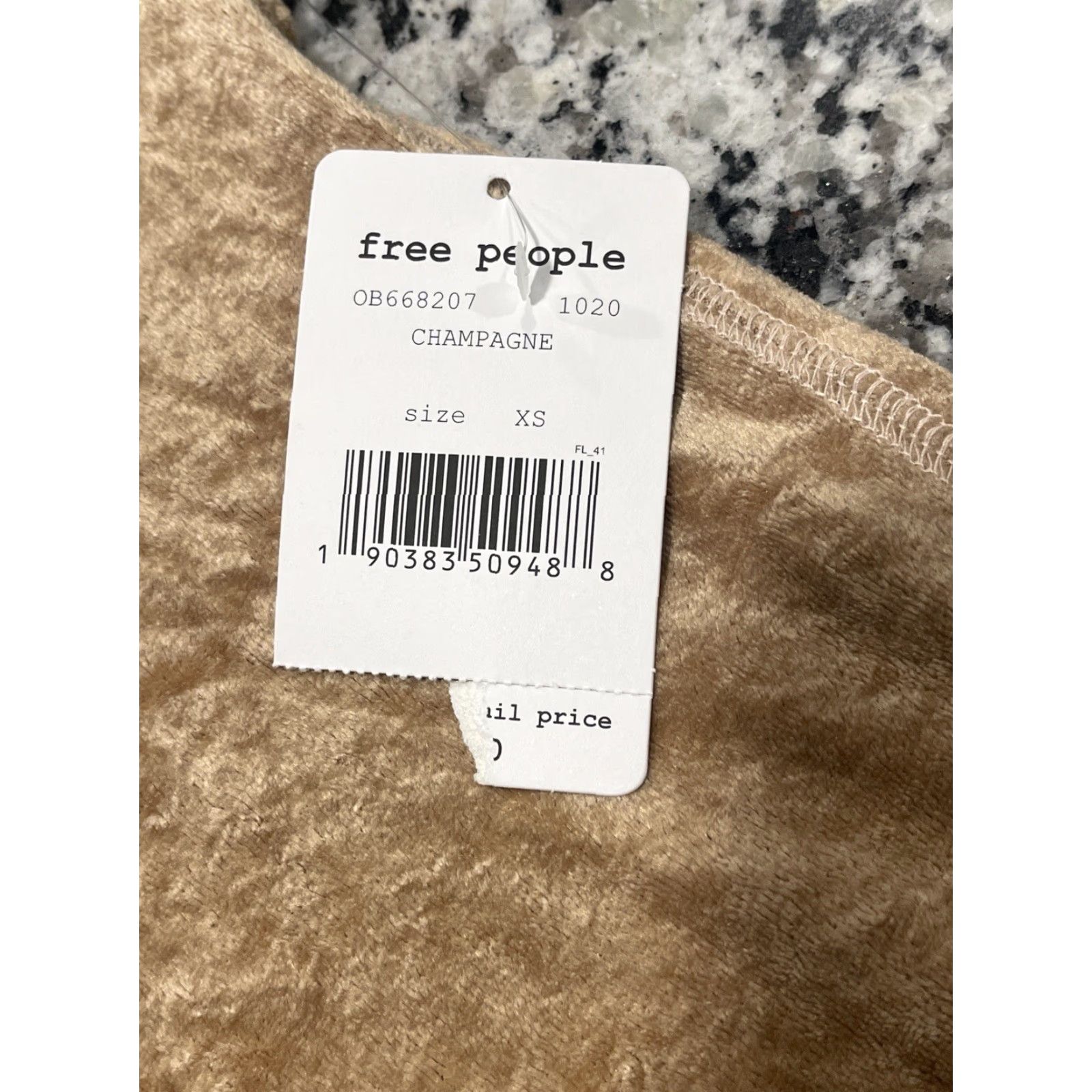 Vintage We The Free by Free People Dress Boho Velvet V Neck XS oversized Women Beige Size XS / US 0-2 / IT 36-38 - 3 Thumbnail