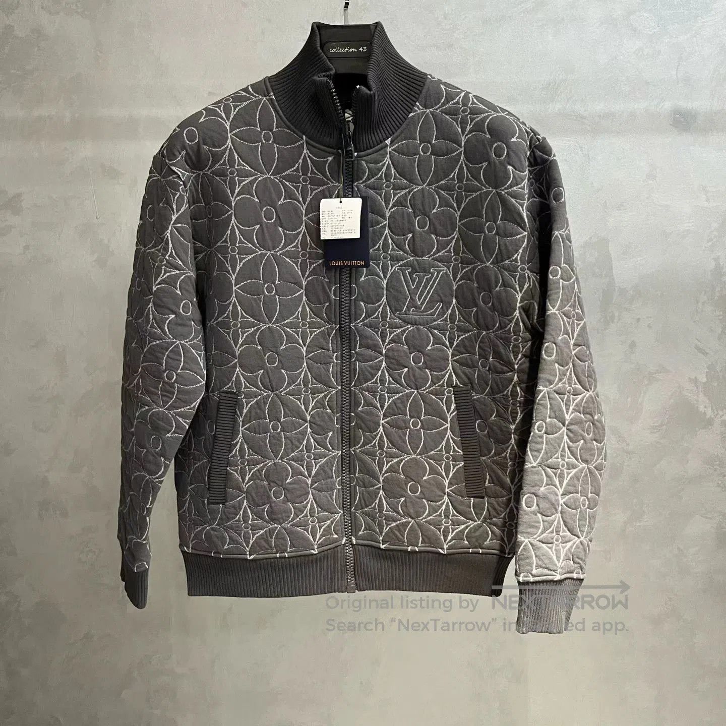 Louis Vuitton gray floral embroidered zip jacket. Size US M / EU 48-50 / 2 - 1 Thumbnail