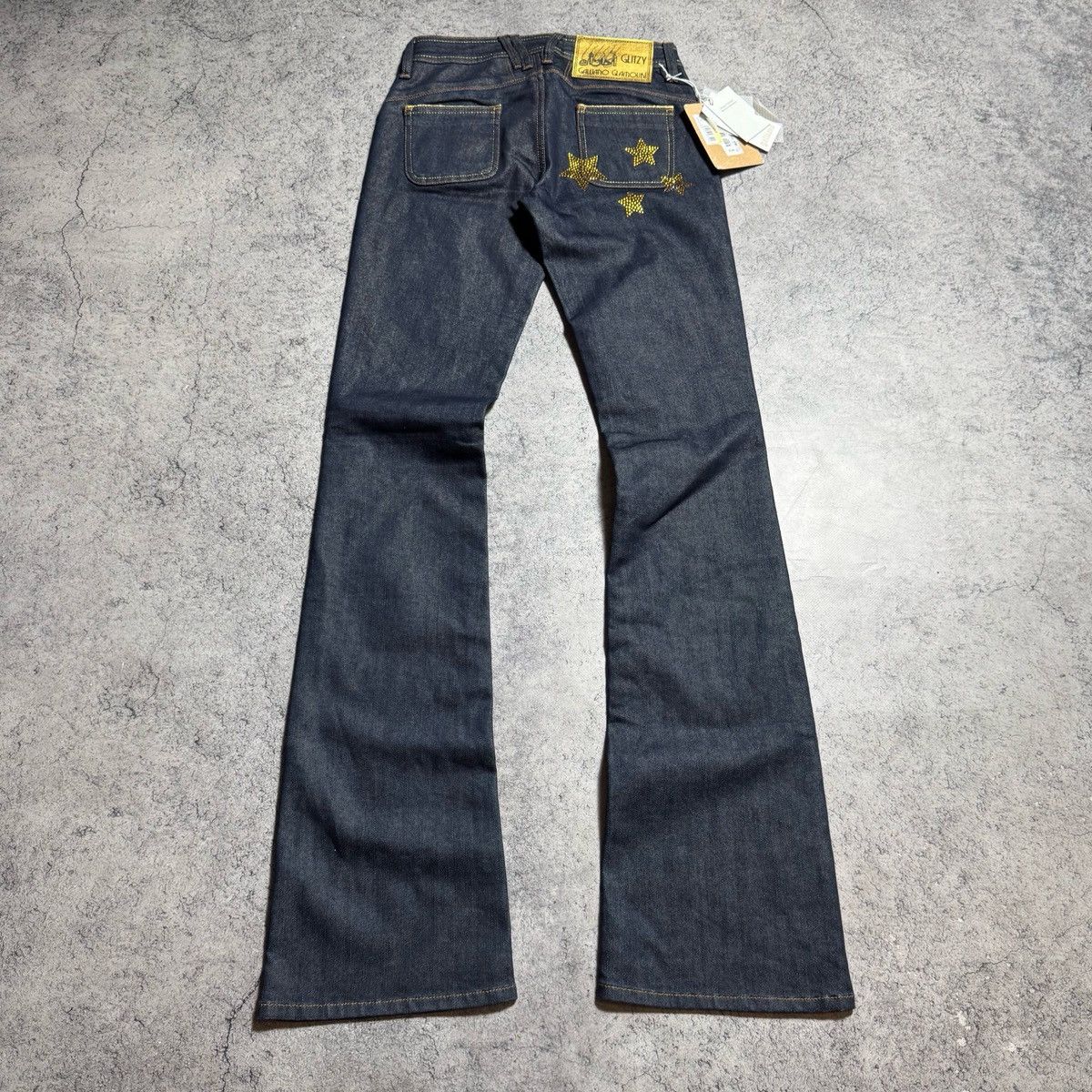 John Galliano NEW Galliano Glamour Star Y2K 00s Flared Jeans Size 25" / US 0 / IT 36 - 1 Thumbnail