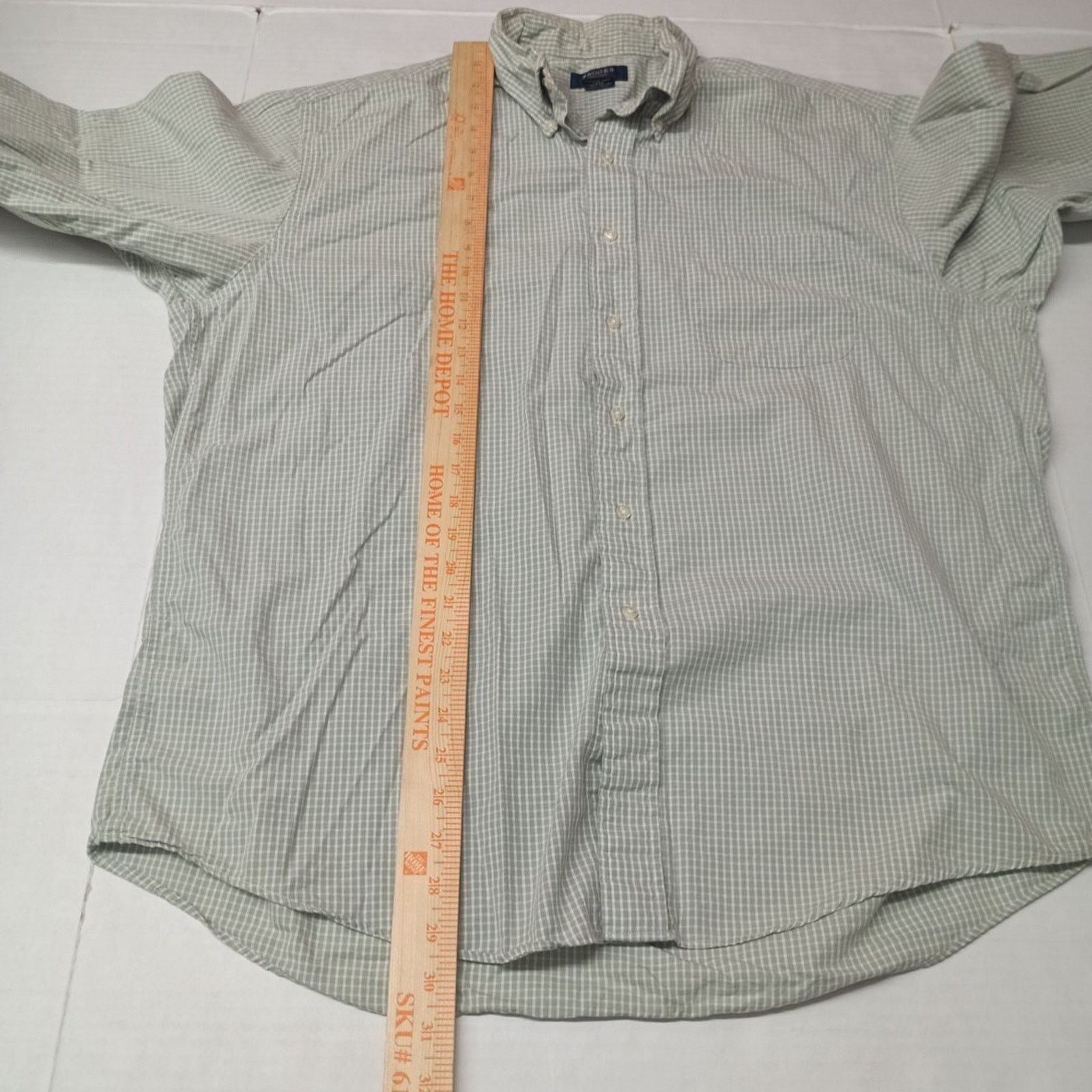 Brooks Brooks Sport Shirt Men's L Large White & Green Checkered Size US L / EU 52-54 / 3 - 7 Thumbnail