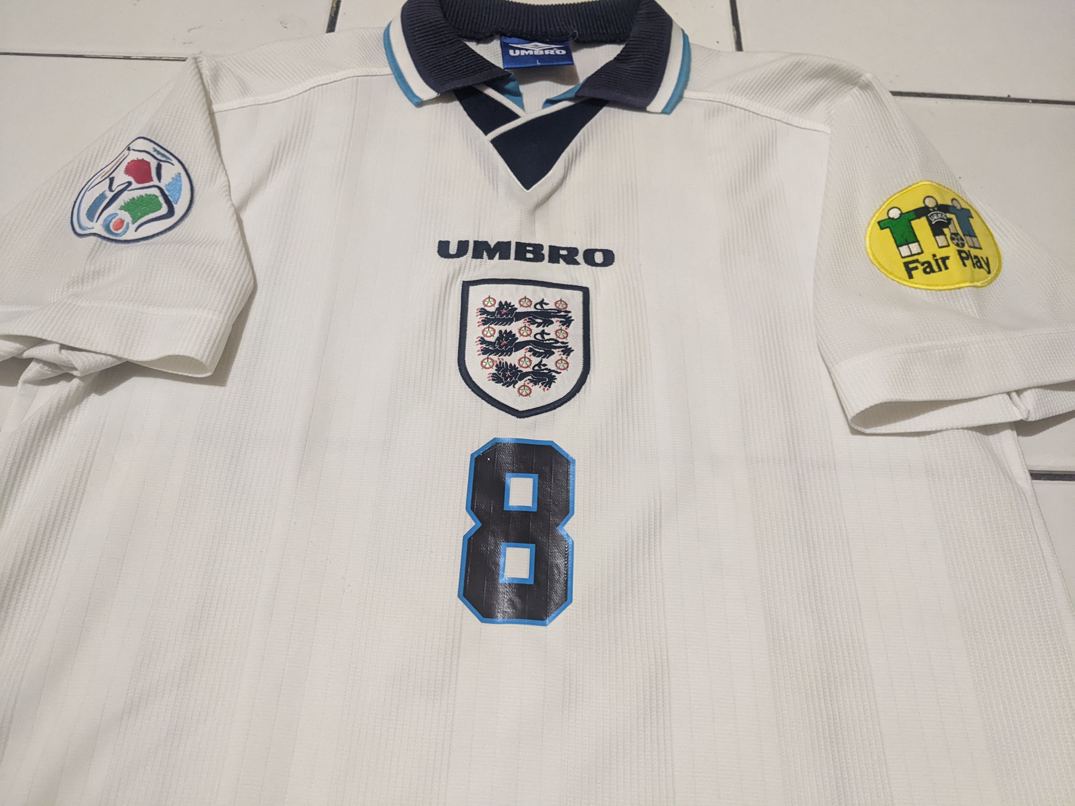 Umbro England euro cup 1996 Gascoigne football shirt Size US L / EU 52-54 / 3 - 3 Thumbnail