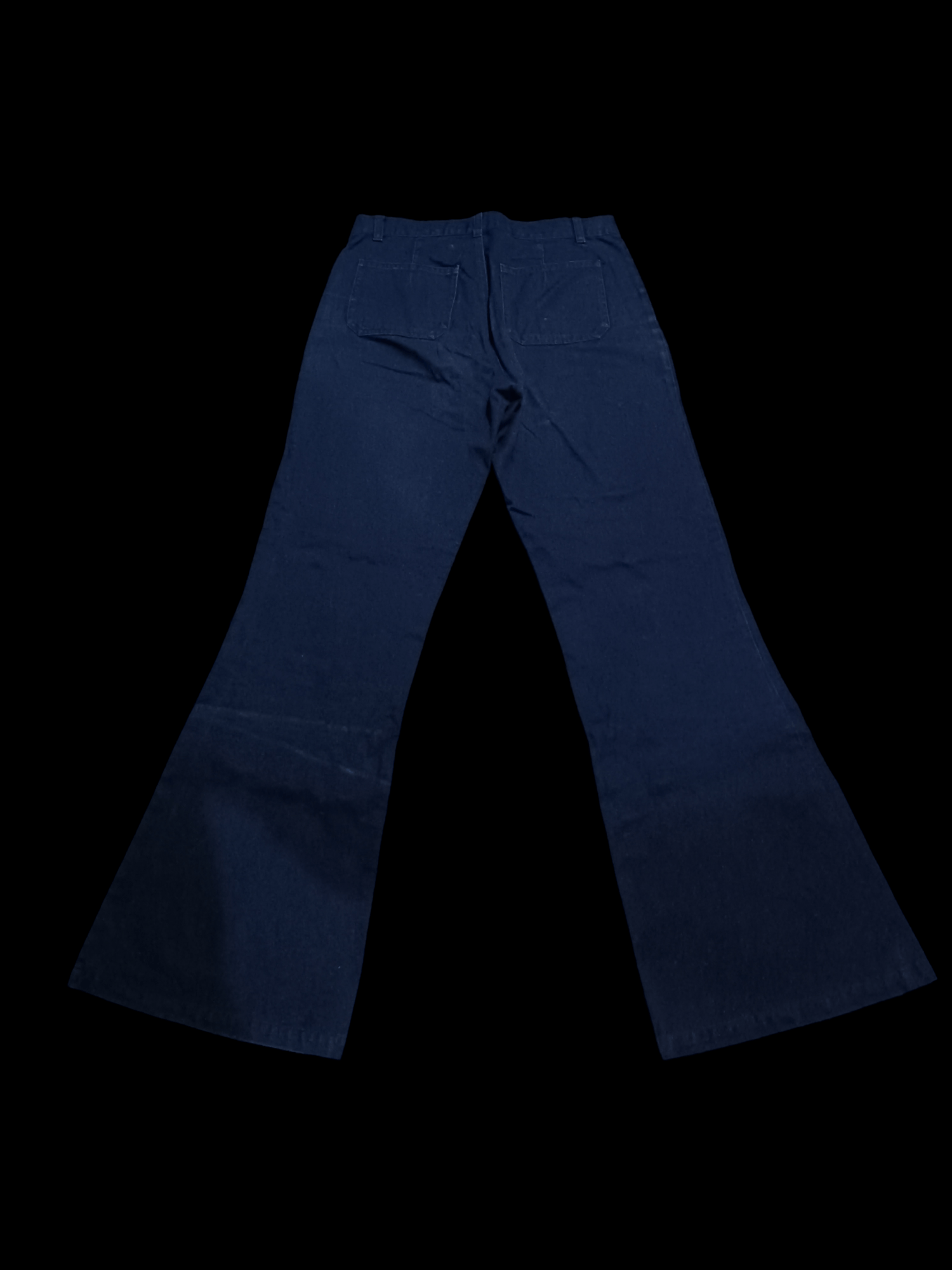 Japanese Brand × Vintage Navy Blue Button Fly Ball Bottom Vintage Flare Pants Size US 30 / EU 46 - 3 Thumbnail