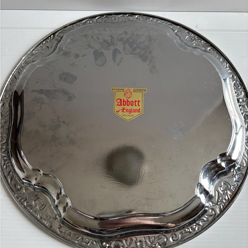 Designer Vintage 25th Anniversary Abbott of England Metal Tray Size ONE SIZE - 3 Thumbnail