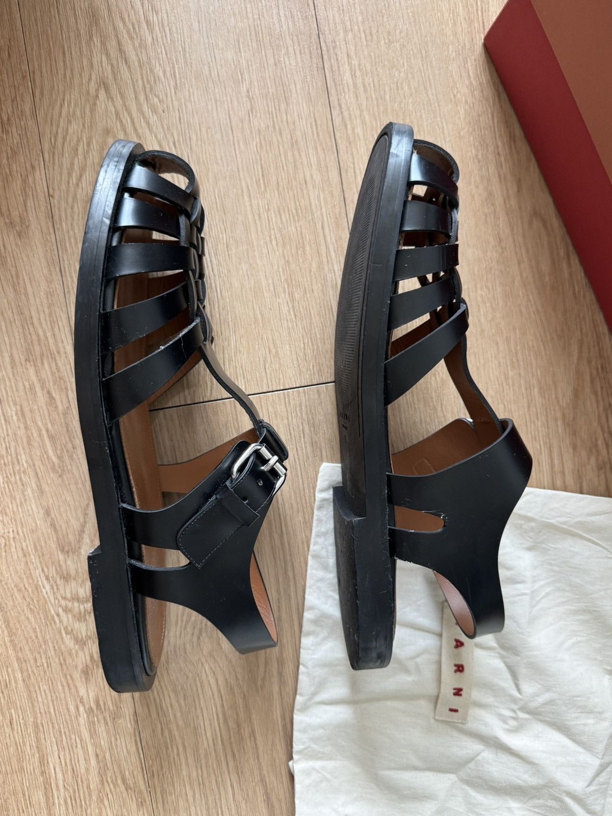 Marni Marni Fisherman Sandals Black Leather EU43 Size US 10 / EU 43 - 6 Thumbnail