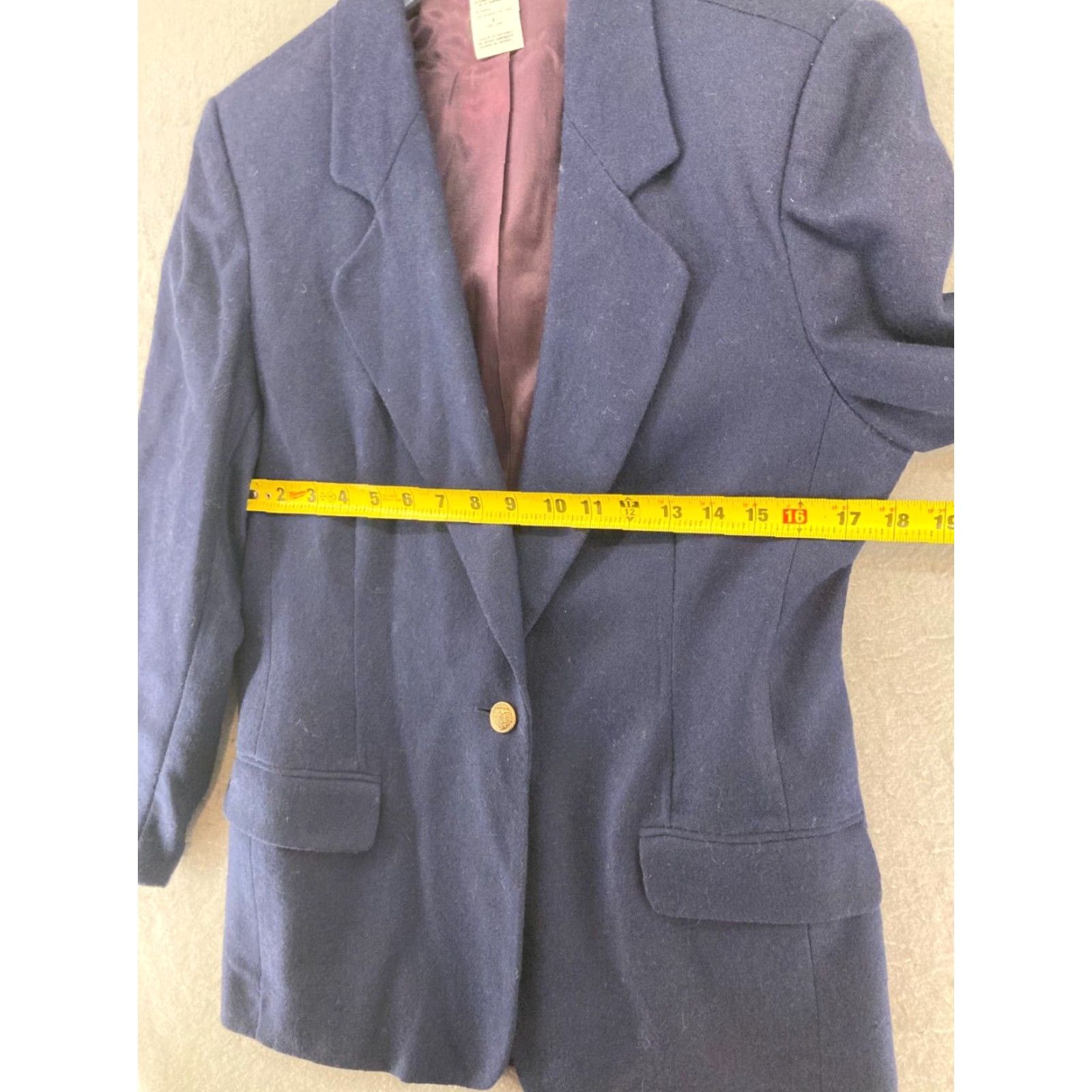Vintage Vintage Wool Blazer Womens Size 8 Navy Blue 80s 90s Classic Notch Lapel Summer Fall Winter Suit Jacket Size M / US 6-8 / IT 42-44 - 2 Thumbnail