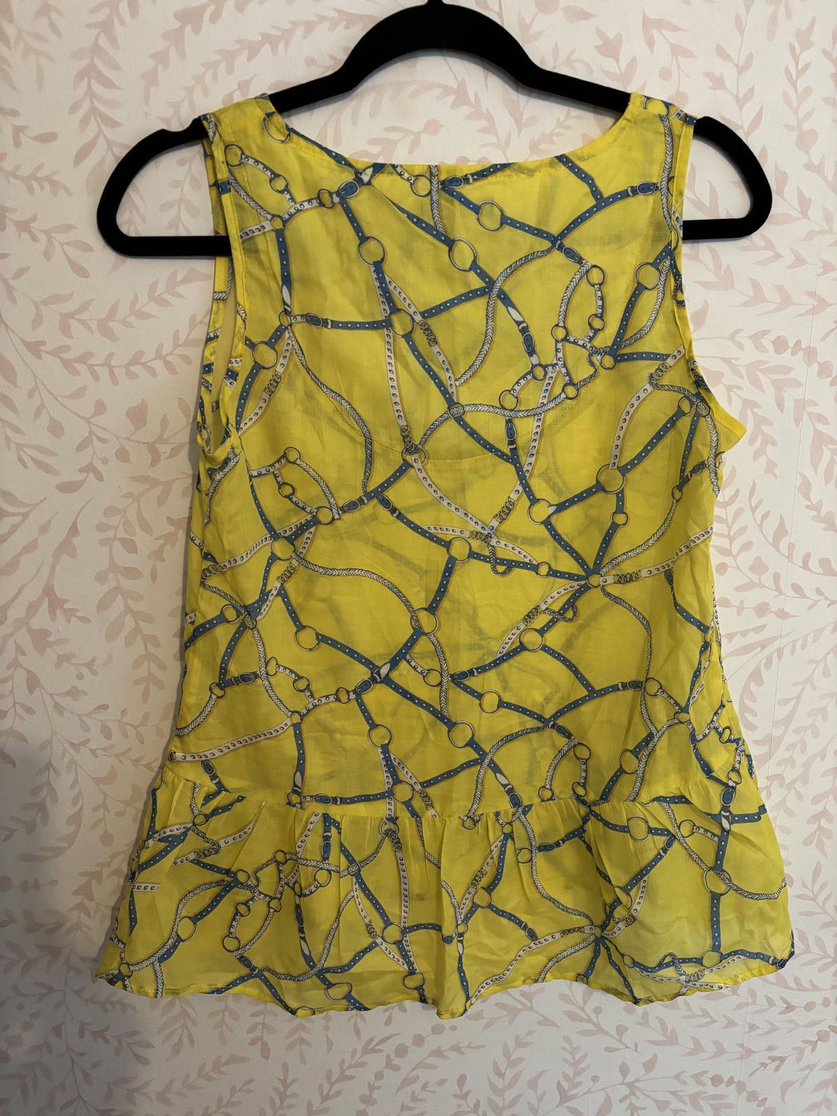 Drew House DREW Women's Yellow Sleeveless Top with Chain Print, Size XS Size XS / US 0-2 / IT 36-38 - 6 Thumbnail