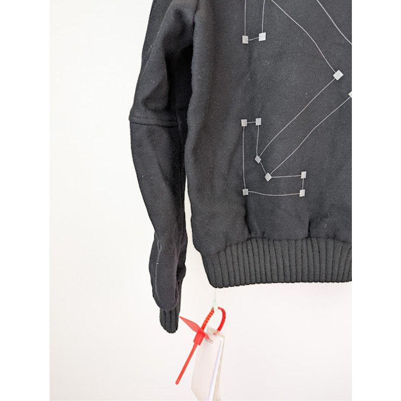 Off-White o1rshd1 Virgil Abloh Arrows Varsity Jacket in Black / White Size US M / EU 48-50 / 2 - 17 Thumbnail